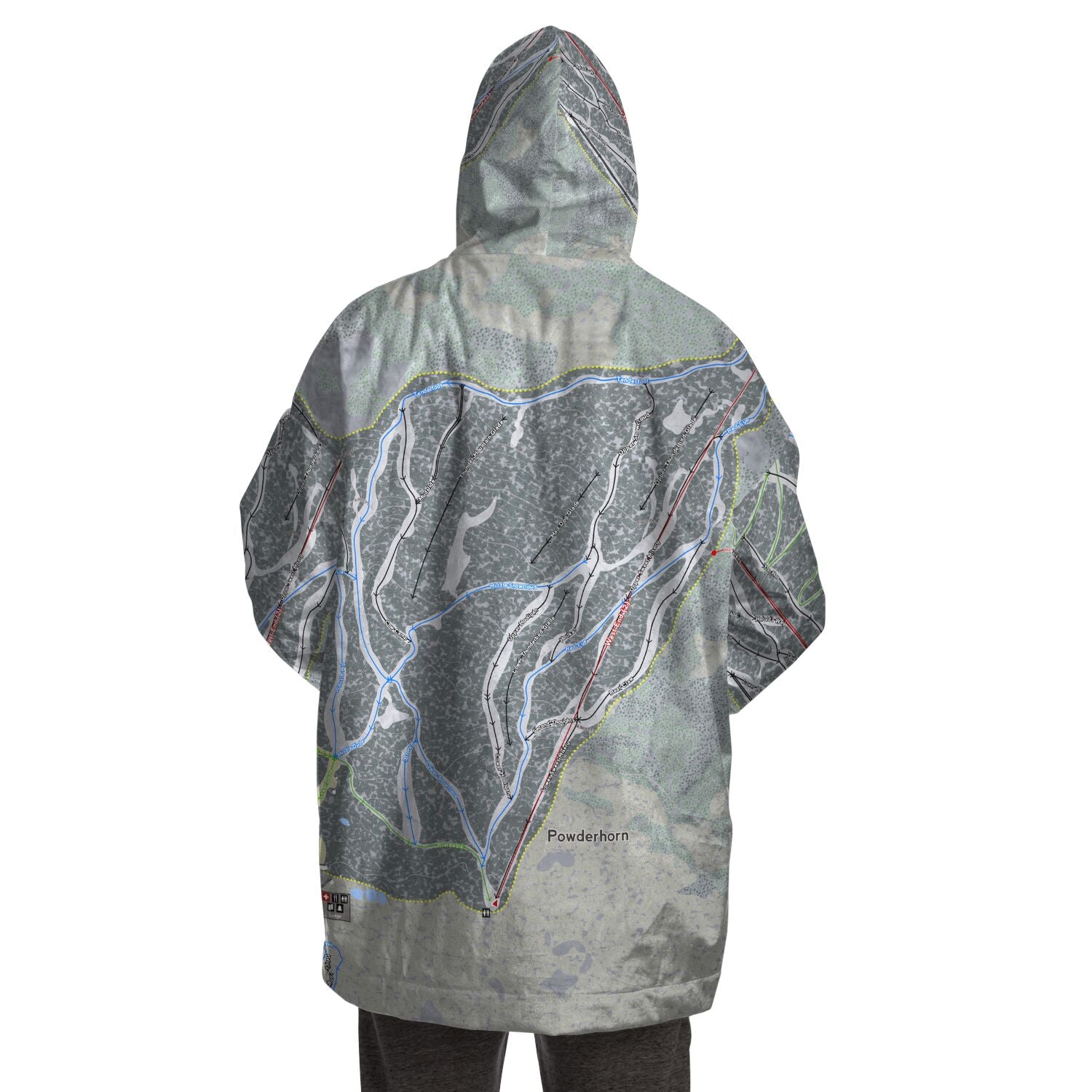 Powderhorn, Colorado Ski Trail Map - Snug Hoodie