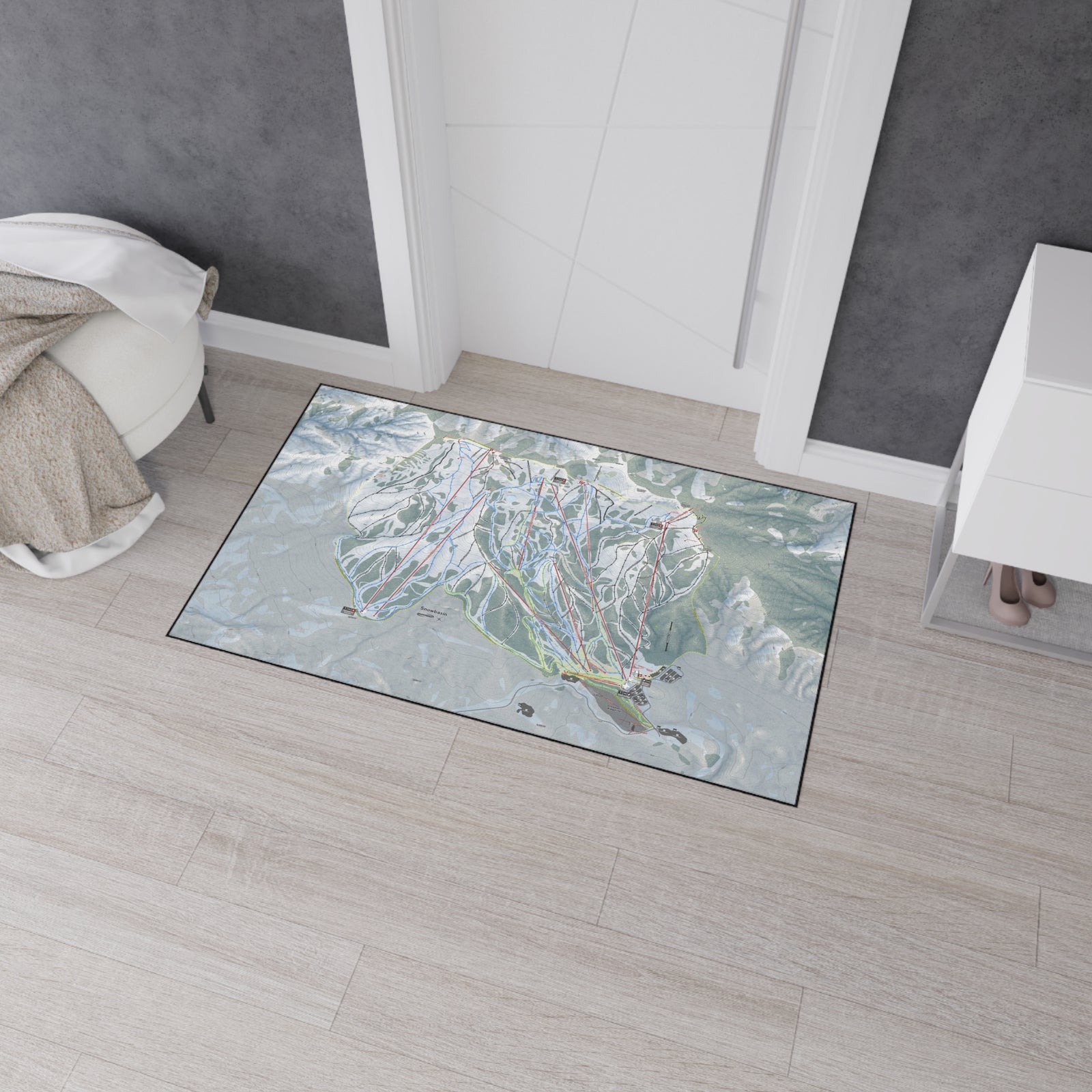 Snowbasin, Utah Ski Resort Map Heavy Duty Floor Mat