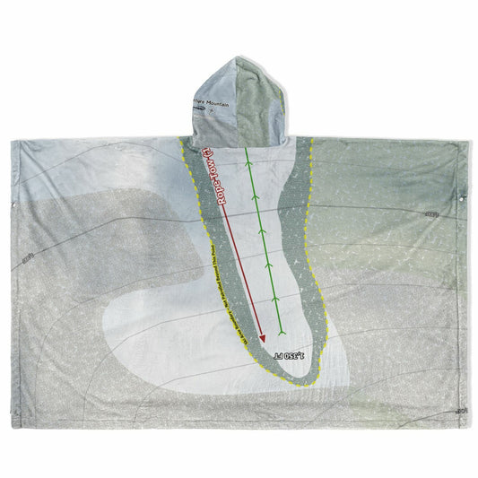 Adventure Mountain, Michigan Ski Resort Map Flannel Blanket Poncho