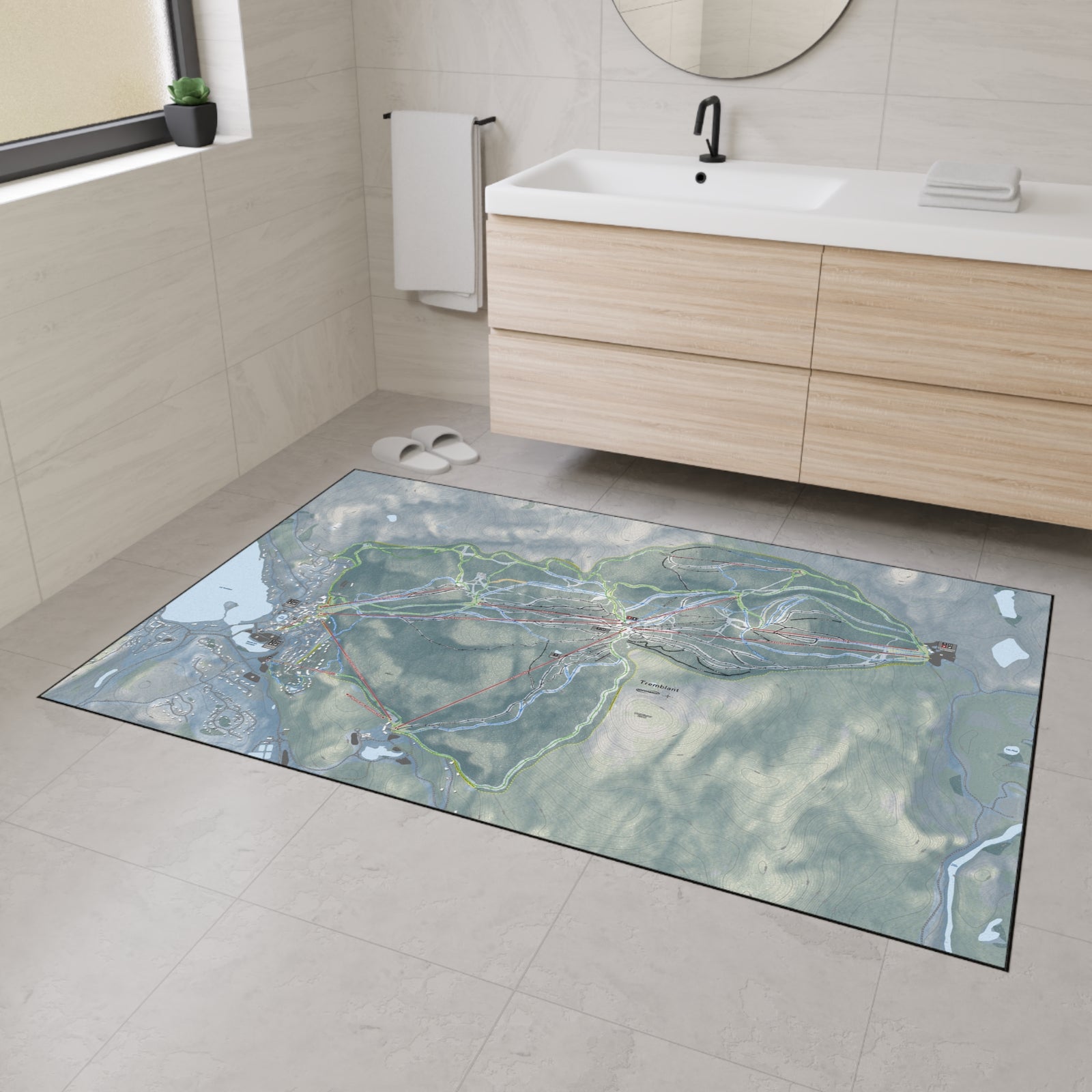 Tremblant, Quebec Ski Resort Map Heavy Duty Floor Mat