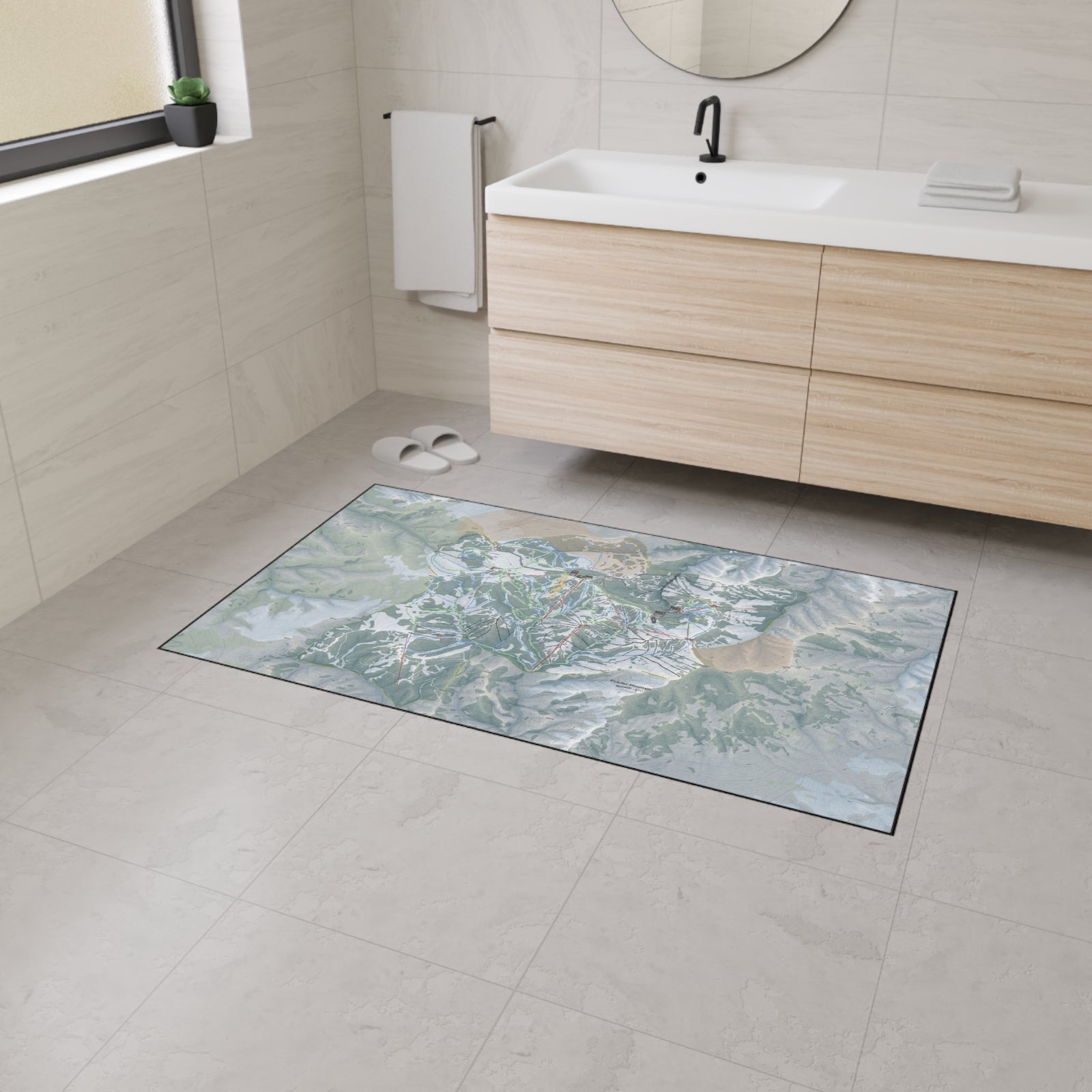 Powder Mountain, Utah Ski Resort Map Heavy Duty Floor Mat