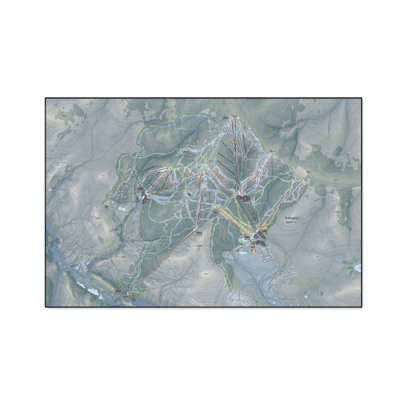 Killington, Vermont Ski Resort Map Heavy Duty Floor Mat