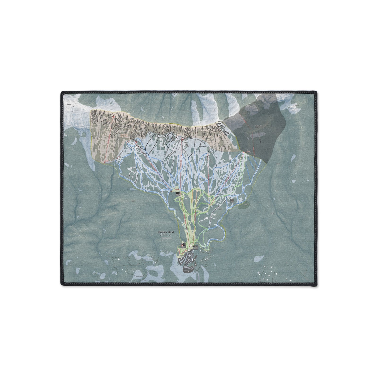 Bridger Bowl, Montana Ski Resort Map Heavy Duty Floor Mat