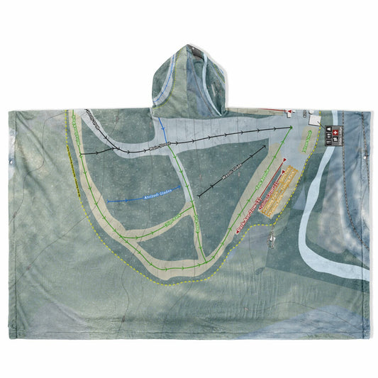 Granite Gorge, New Hampshire Ski Resort Map Flannel Blanket Poncho