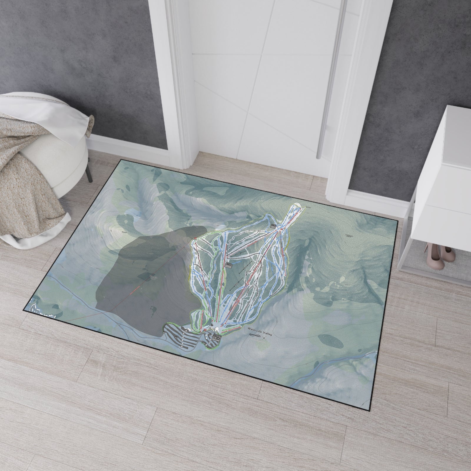 Waterville Valley, New Hampshire Ski Resort Map Heavy Duty Floor Mat