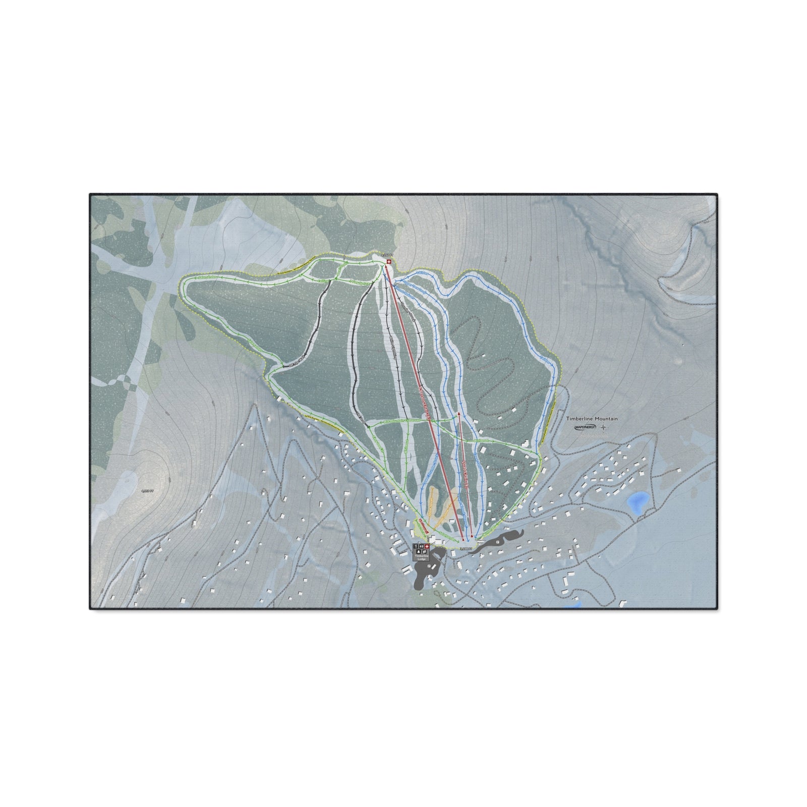 Timberline Mountain, West Virginia Ski Resort Map Heavy Duty Floor Mat