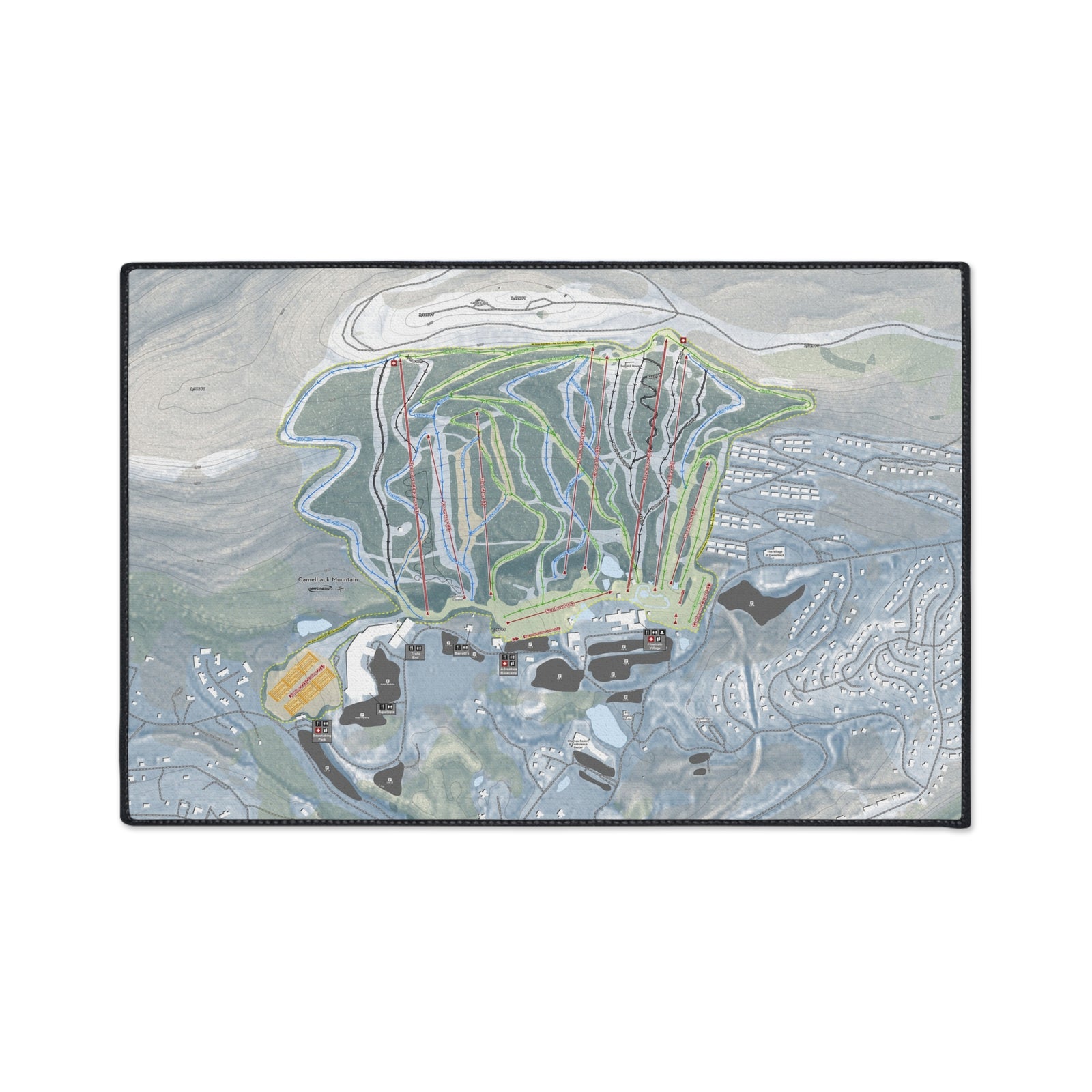 Camelback Mountain, Pennsylvania Ski Resort Map Heavy Duty Floor Mat