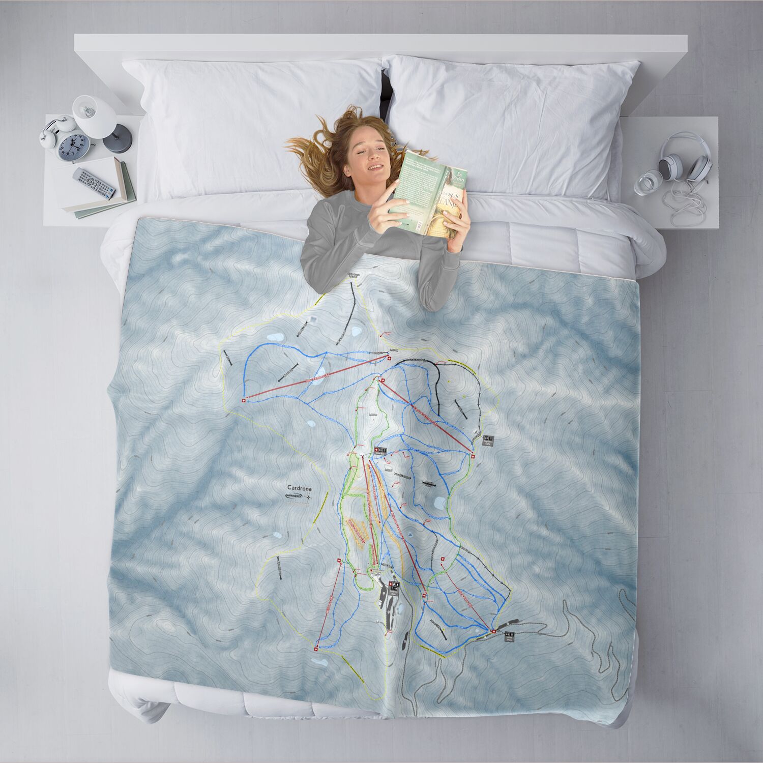 Cardrona, New Zealand Ski Resort Map XL Blanket