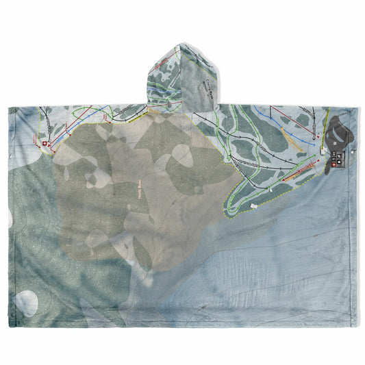 Cherry Peak, Utah Ski Resort Map Flannel Blanket Poncho