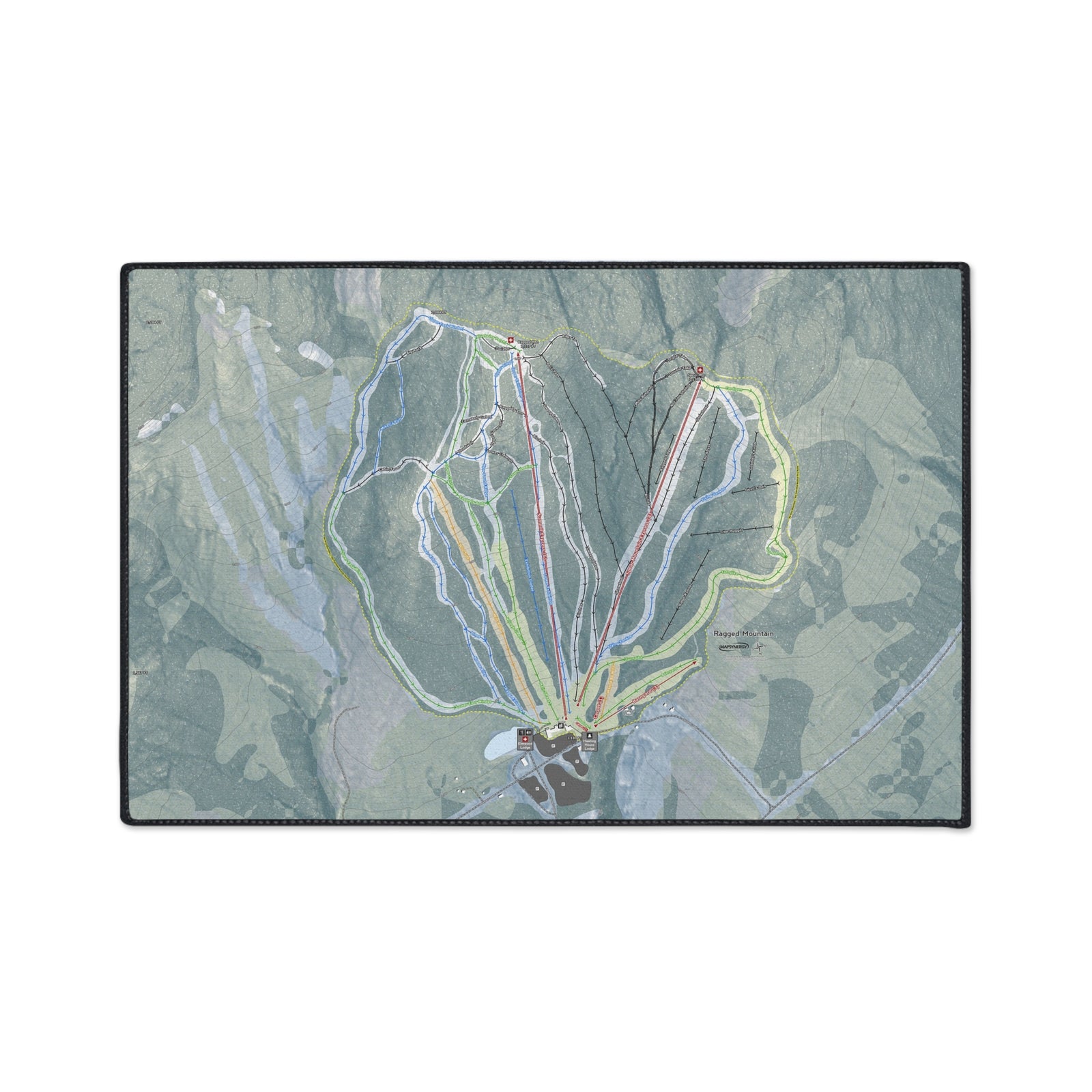 Ragged Mountain, New Hampshire Ski Resort Map Heavy Duty Floor Mat
