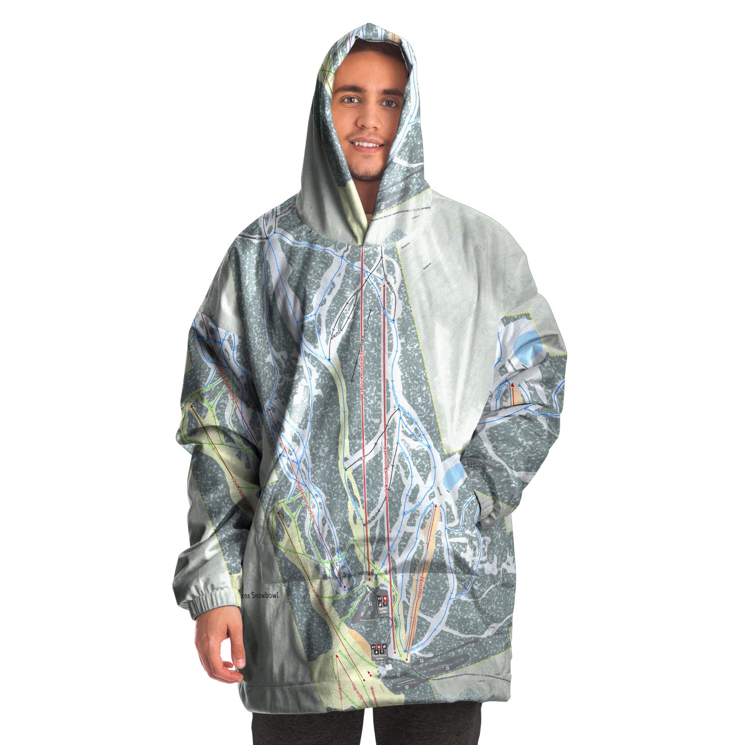 Arizona Snowbowl, Arizona Ski Trail Map Snug Hoodie