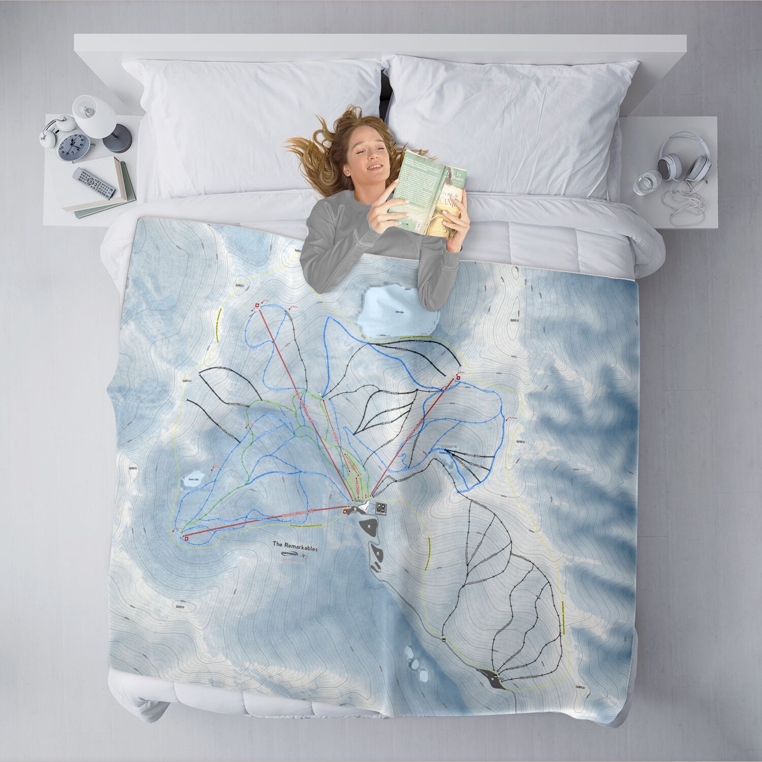 The Remarkables, New Zealand Ski Resort Map XL Blanket