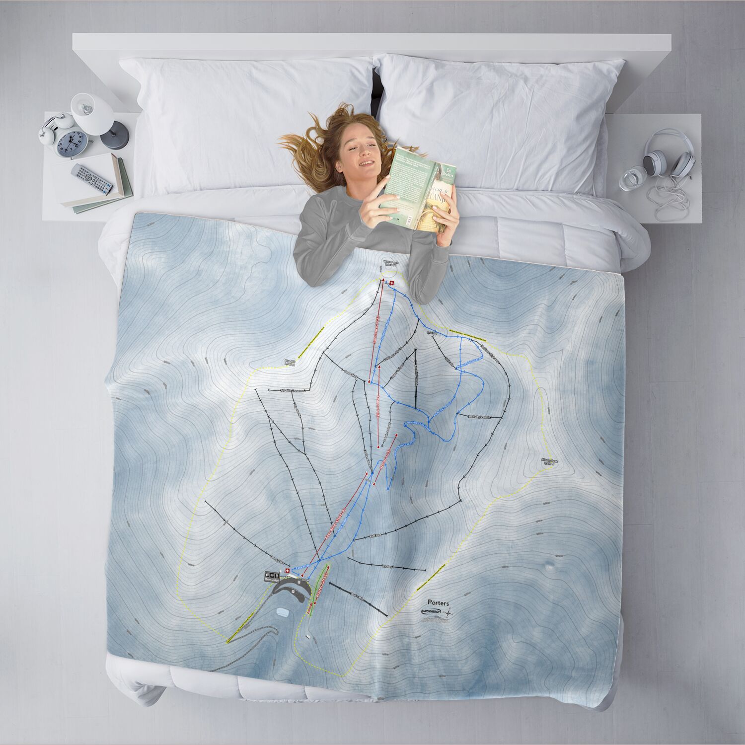 Porters, New Zealand Ski Resort Map XL Blanket