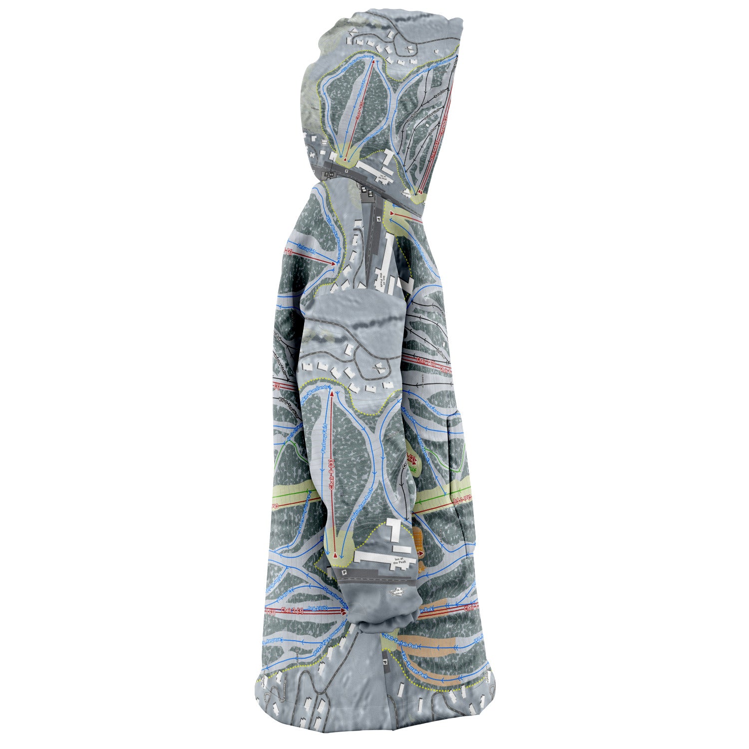 Peek'n Peak, New York Ski Trail Map Snug Hoodie
