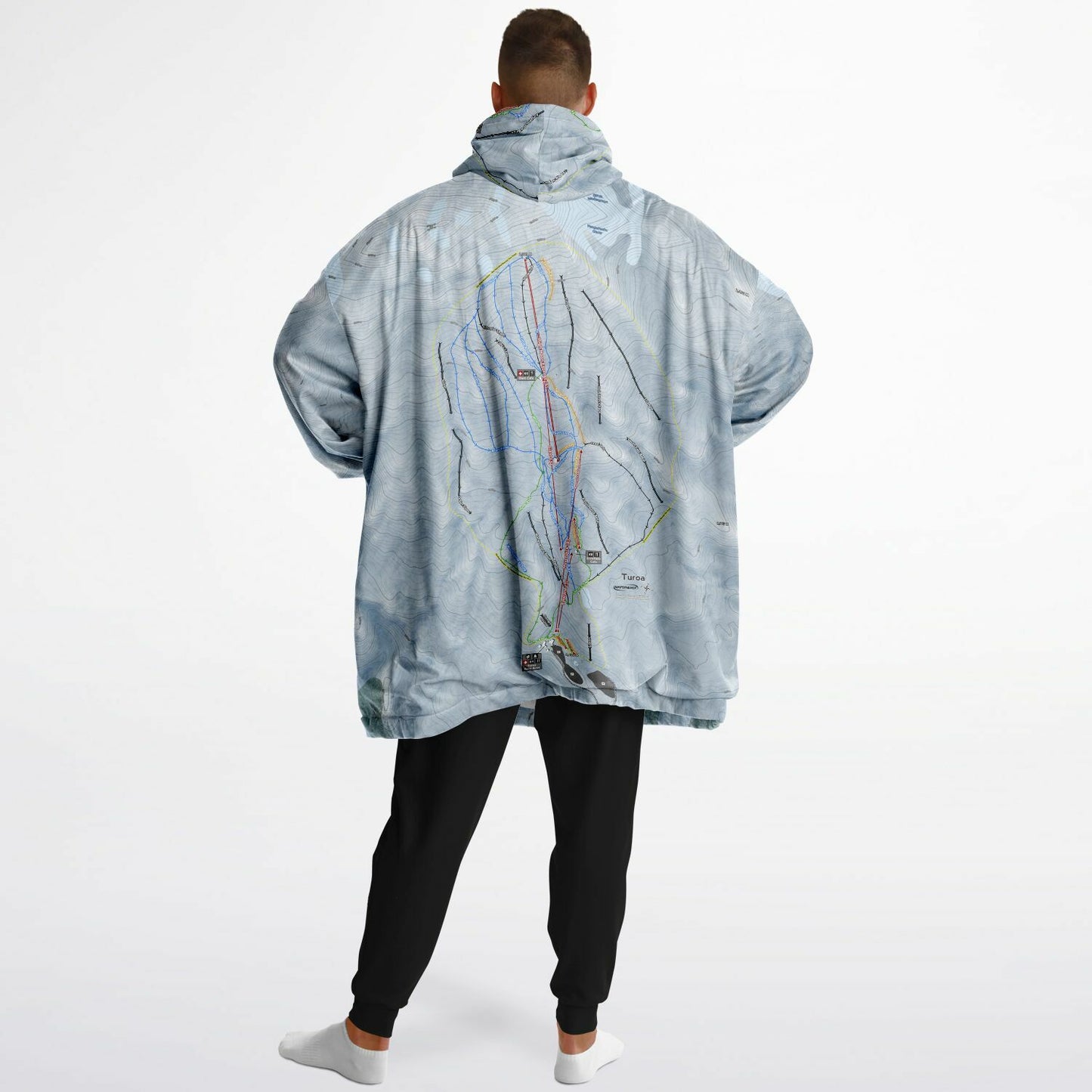 Turoa, New Zealand Ski Trail Map - Snug Hoodie - Powderaddicts