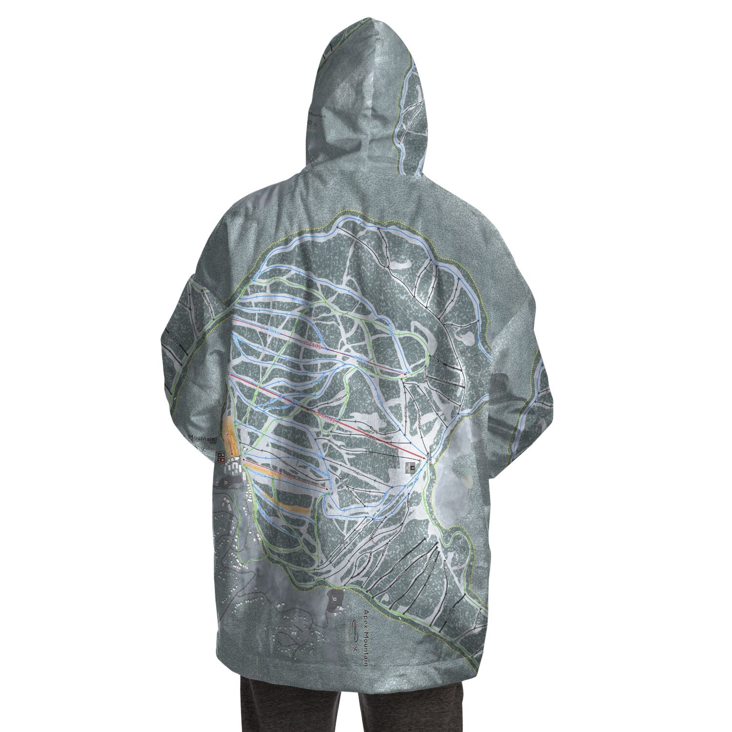 Apex Mountain, British Columbia Ski Trail Map Snug Hoodie