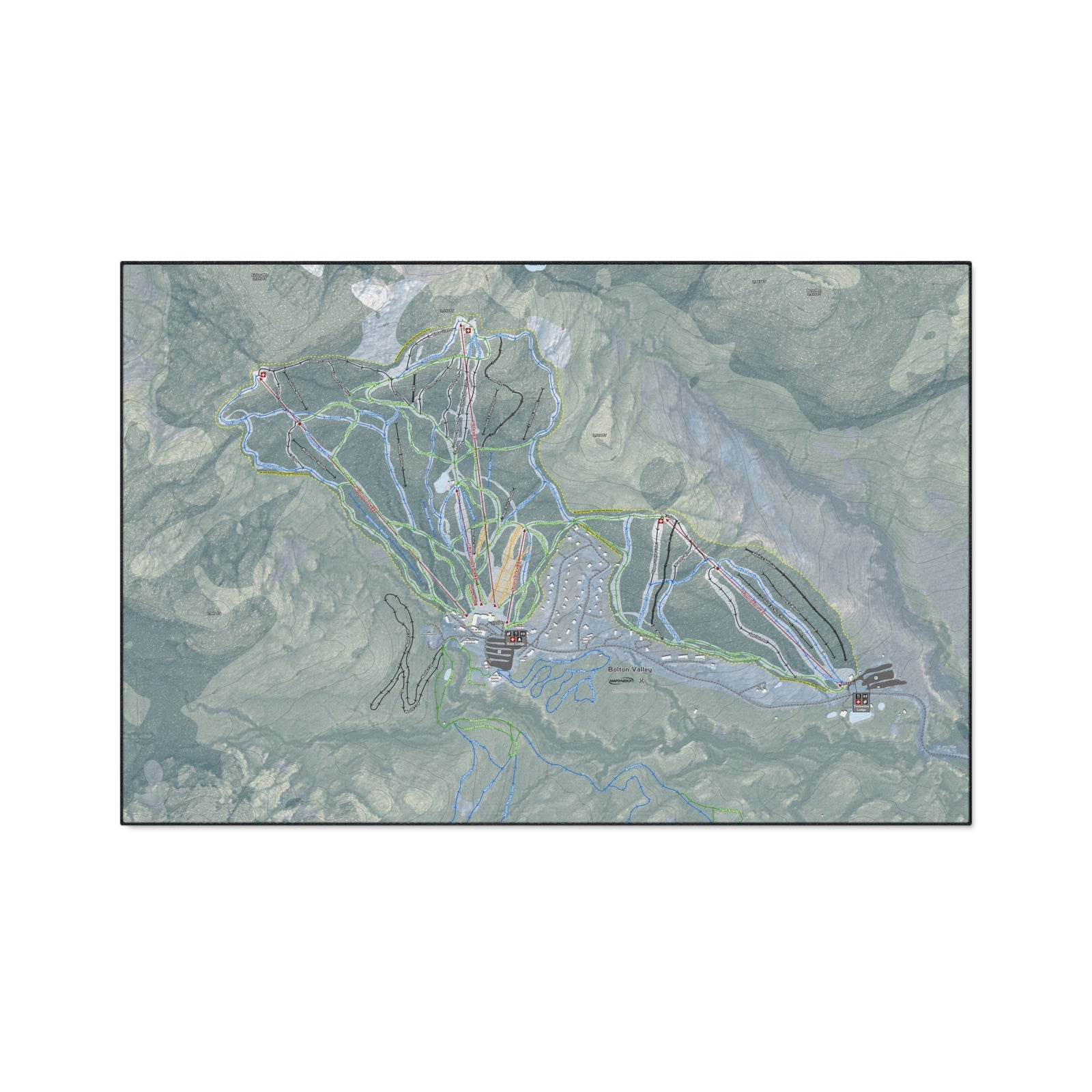 Bolton Valley, Vermont Ski Resort Map Heavy Duty Floor Mat