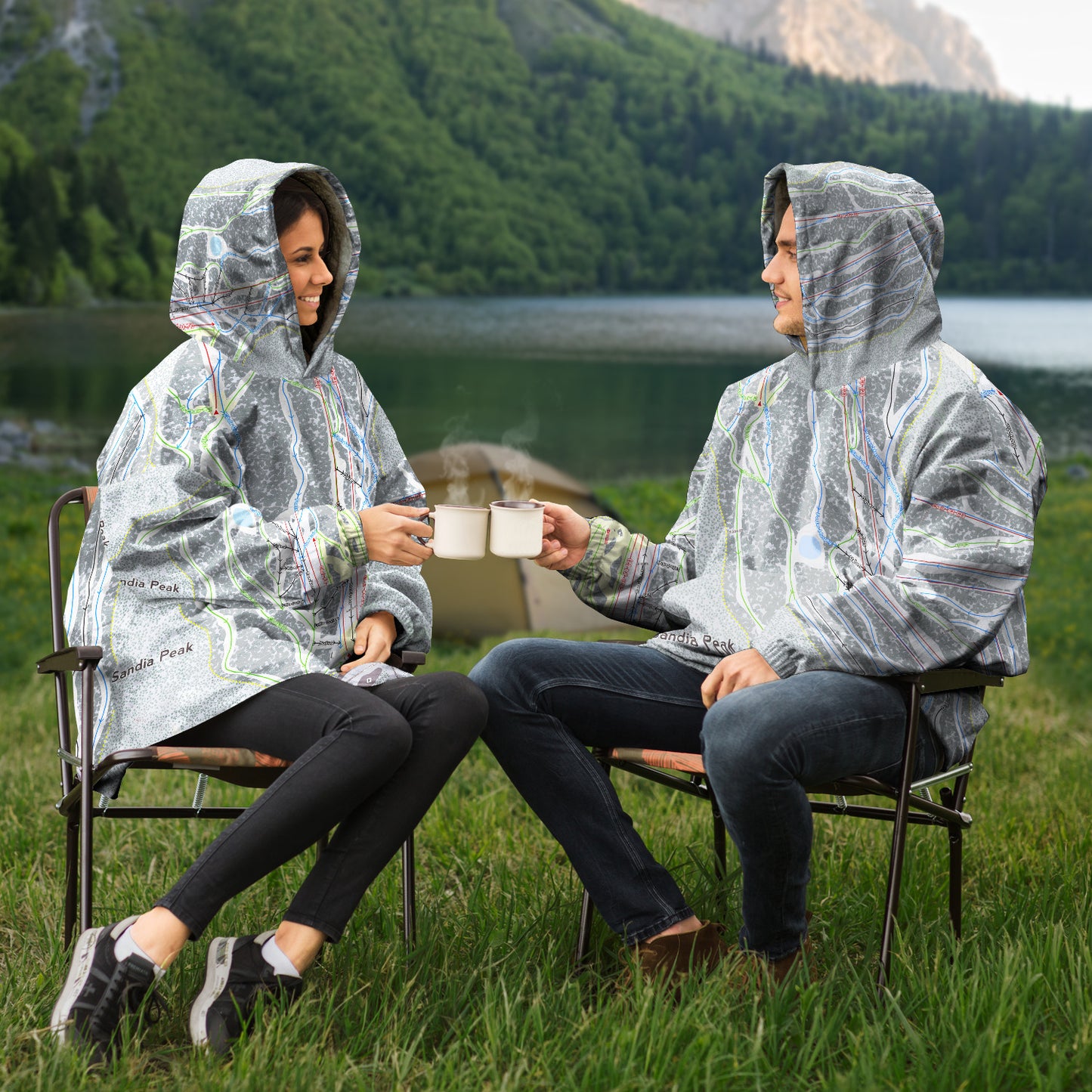Sandia Peak, New Mexico Ski Trail Map - Snug Hoodie