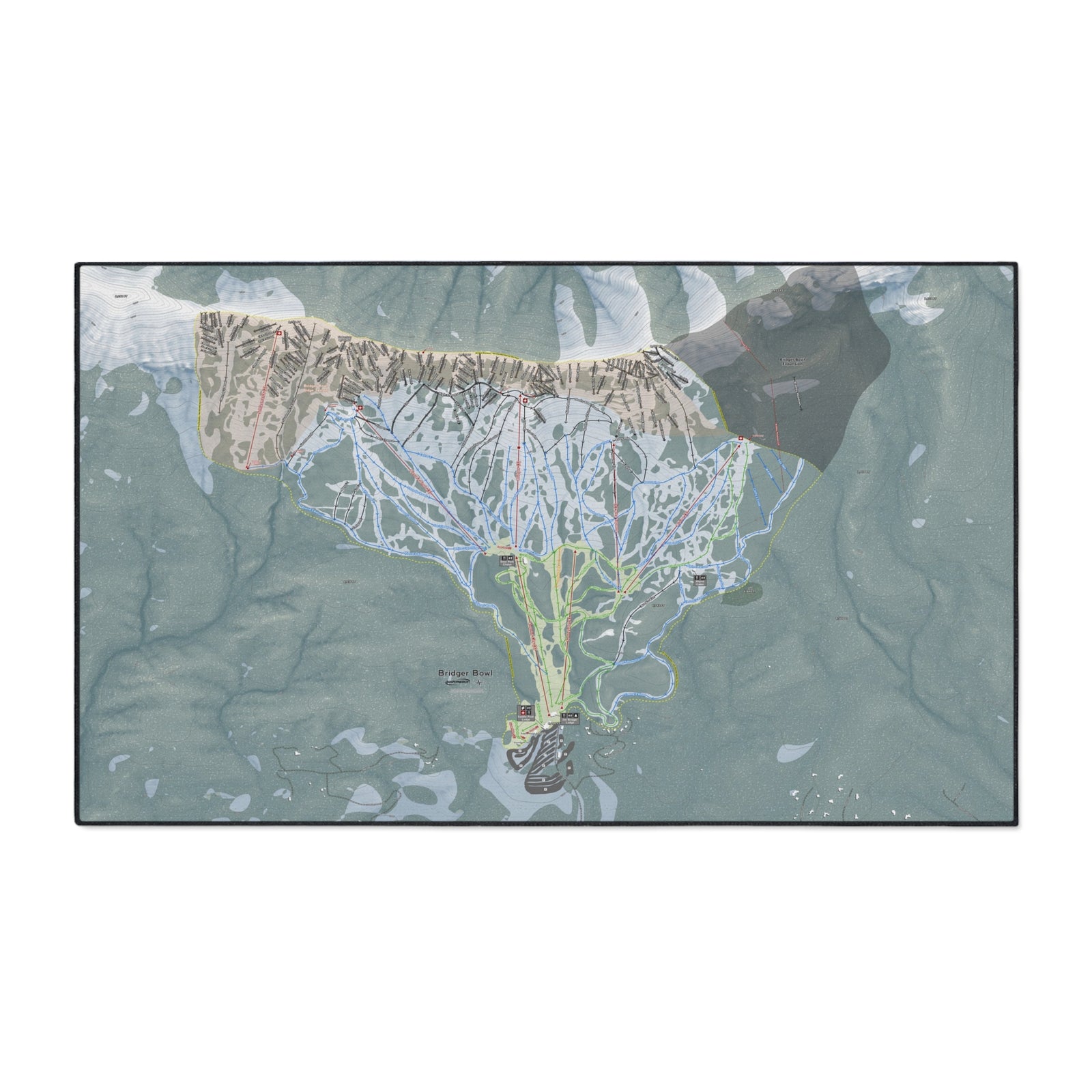 Bridger Bowl, Montana Ski Resort Map Heavy Duty Floor Mat