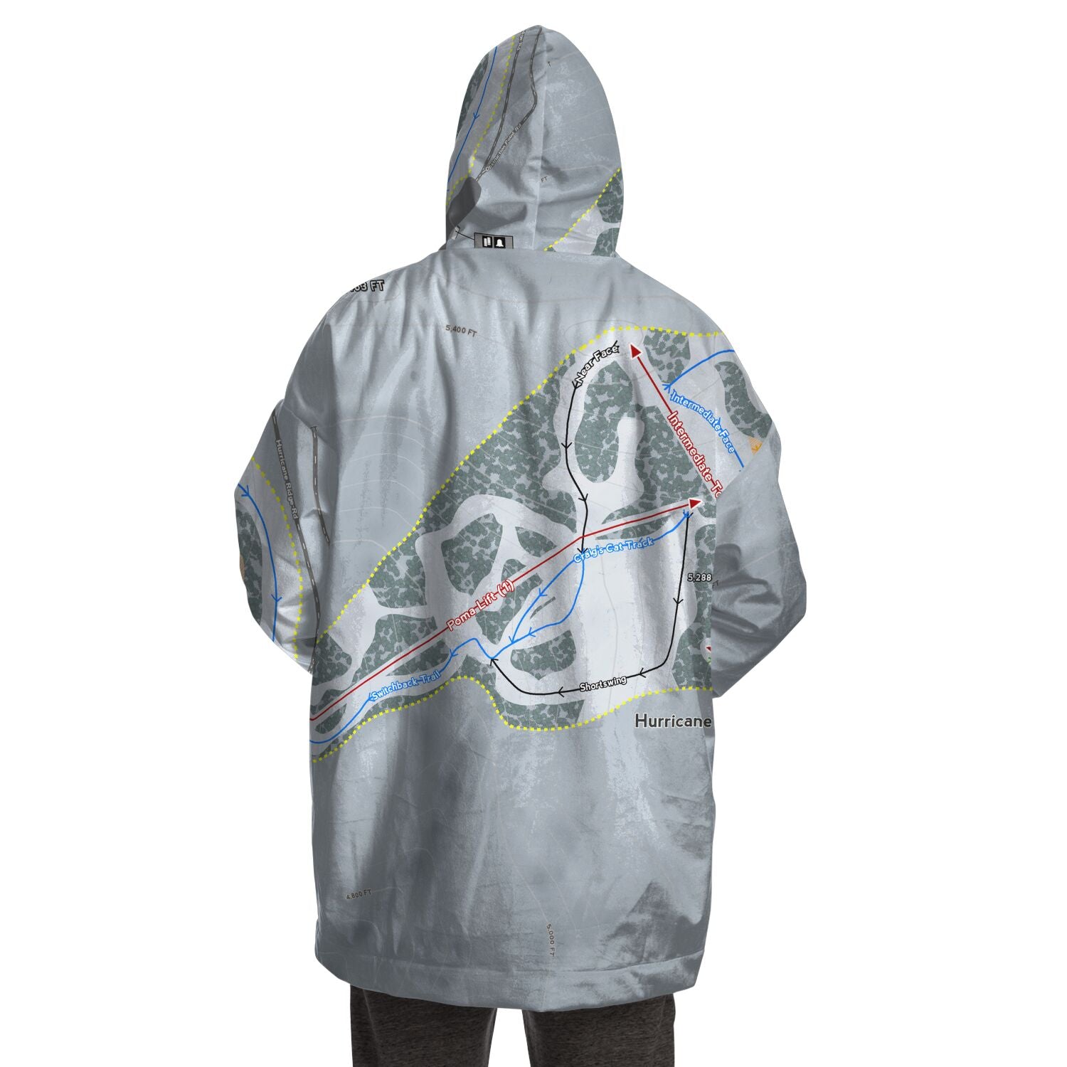 Hurricane Ridge, Washington Ski Trail Map - Snug Hoodie