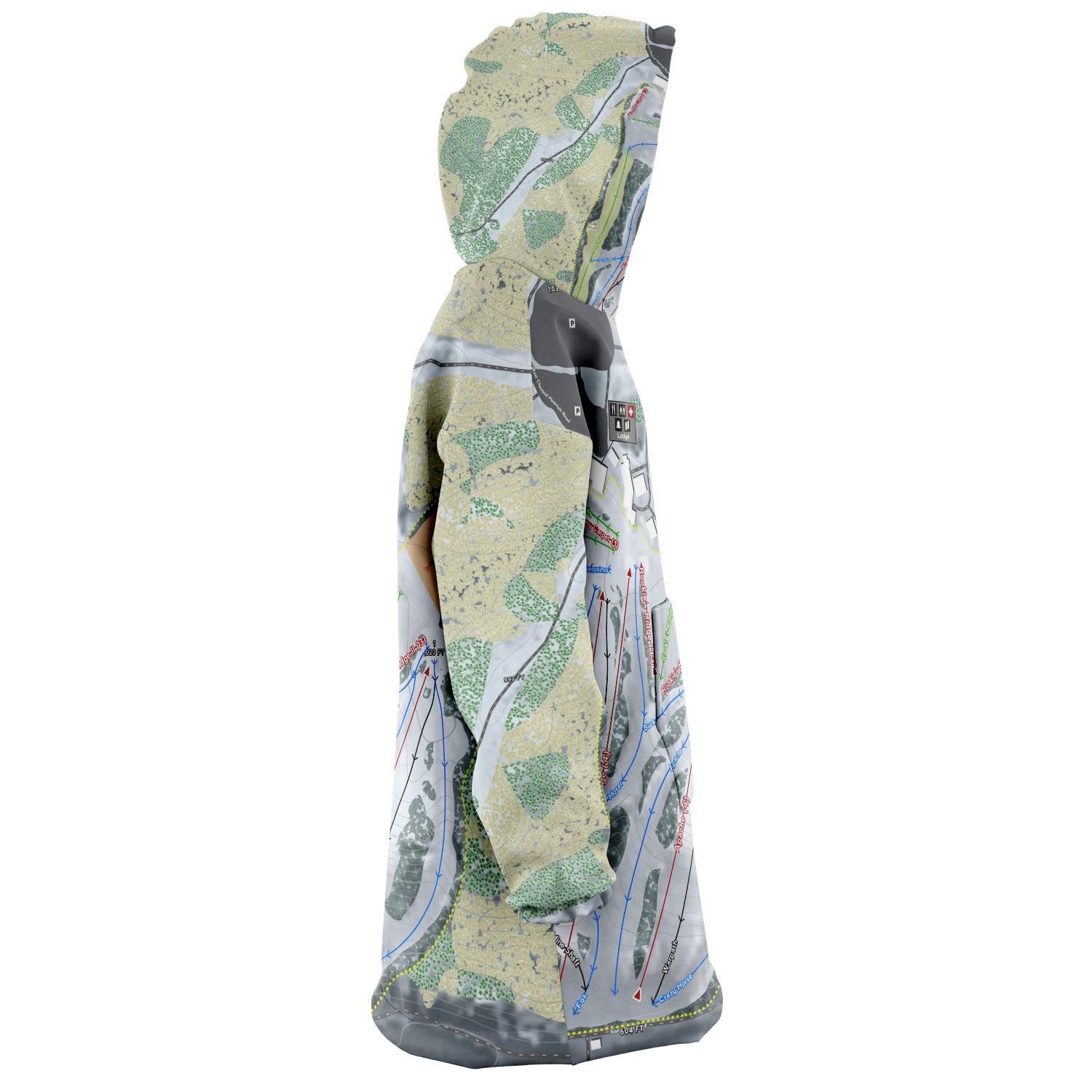 Chestnut Mountain, Illinois Ski Trail Map - Snug Hoodie