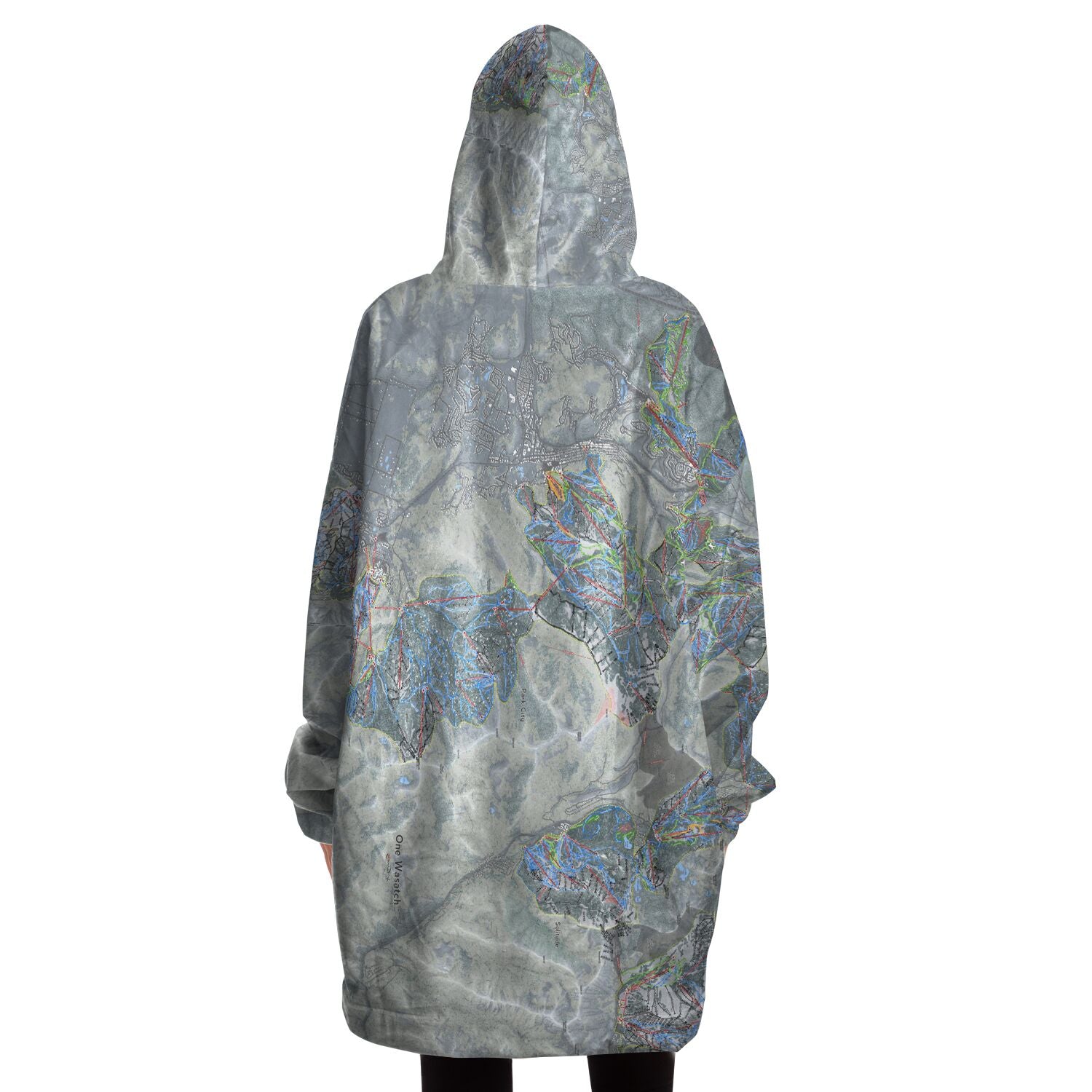 One Wasatch, Utah Ski Trail Map - Snug Hoodie