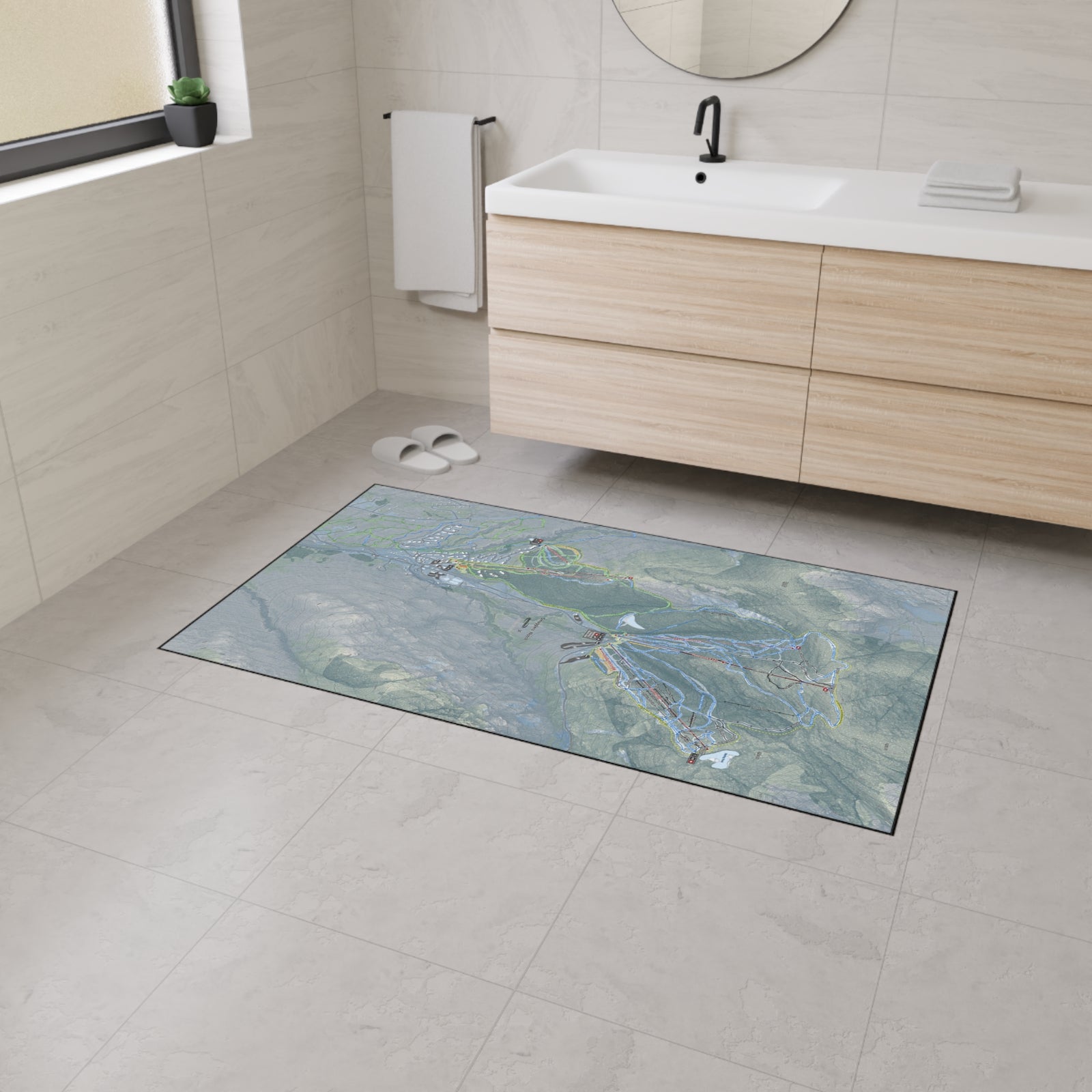 Smugglers Notch, Vermont Ski Resort Map Heavy Duty Floor Mat