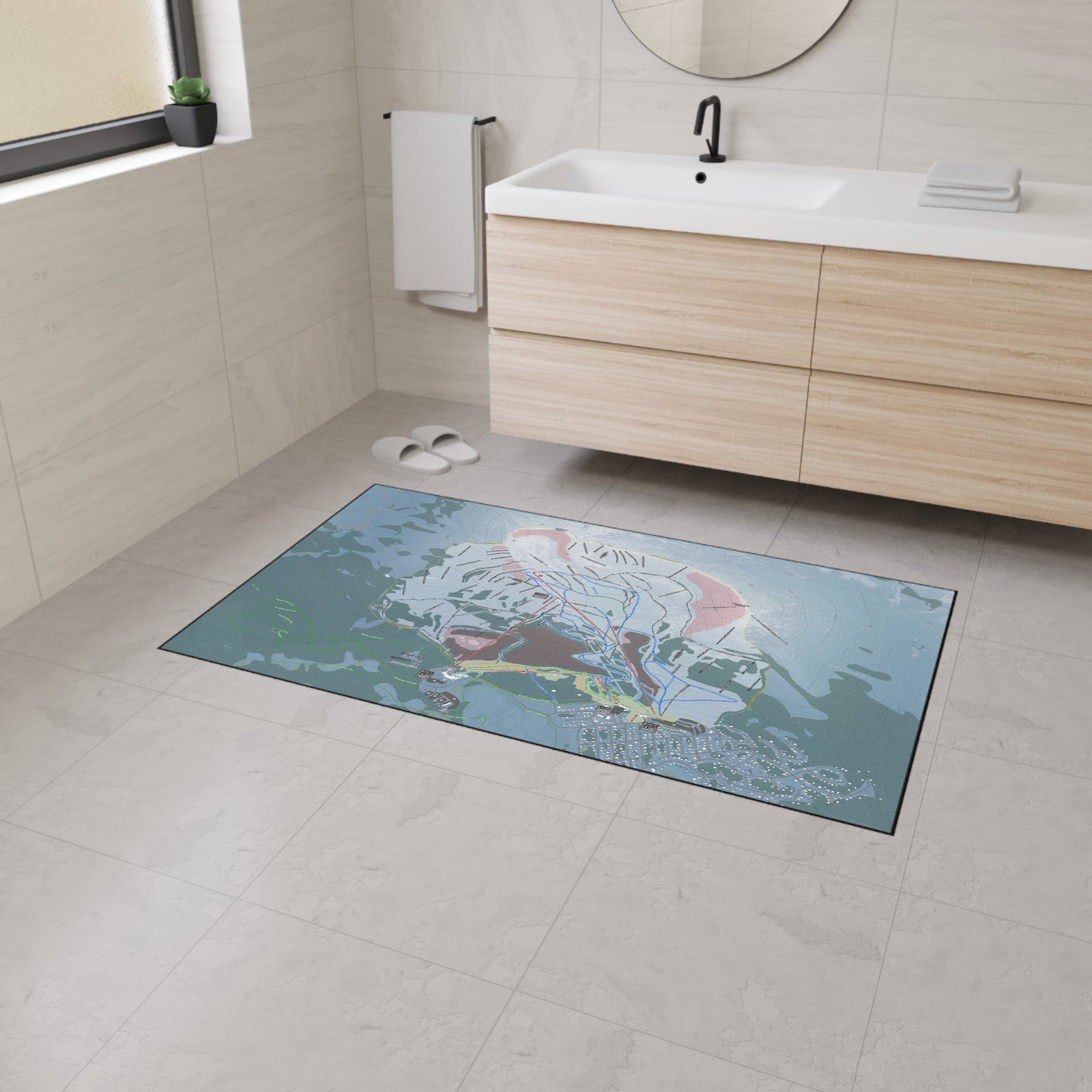 Alyeska, Alaska Ski Resort Map Heavy Duty Floor Mat