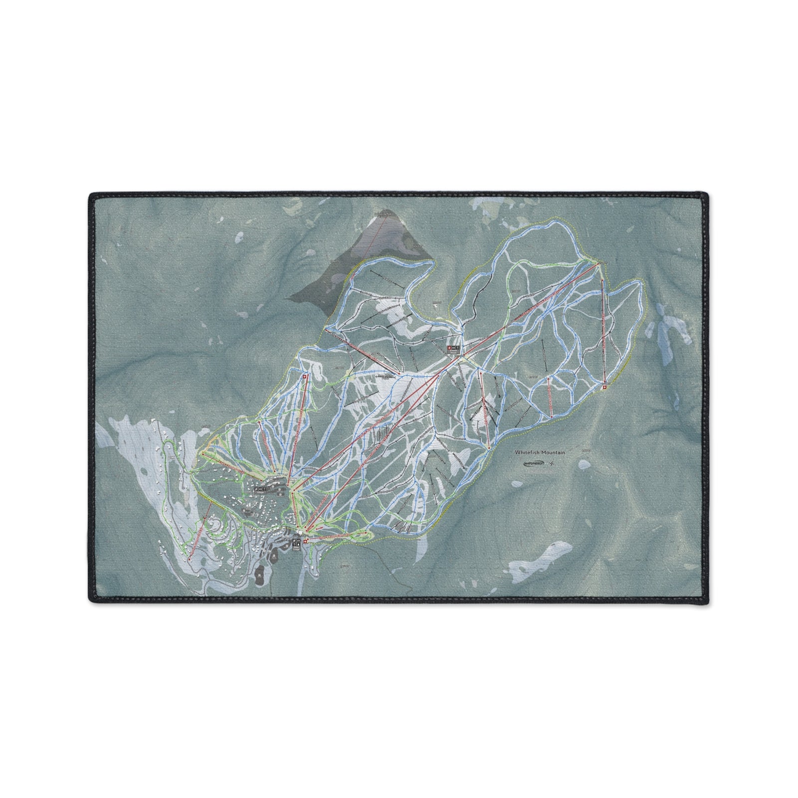 Whitefish Mountain, Montana Ski Resort Map Heavy Duty Floor Mat