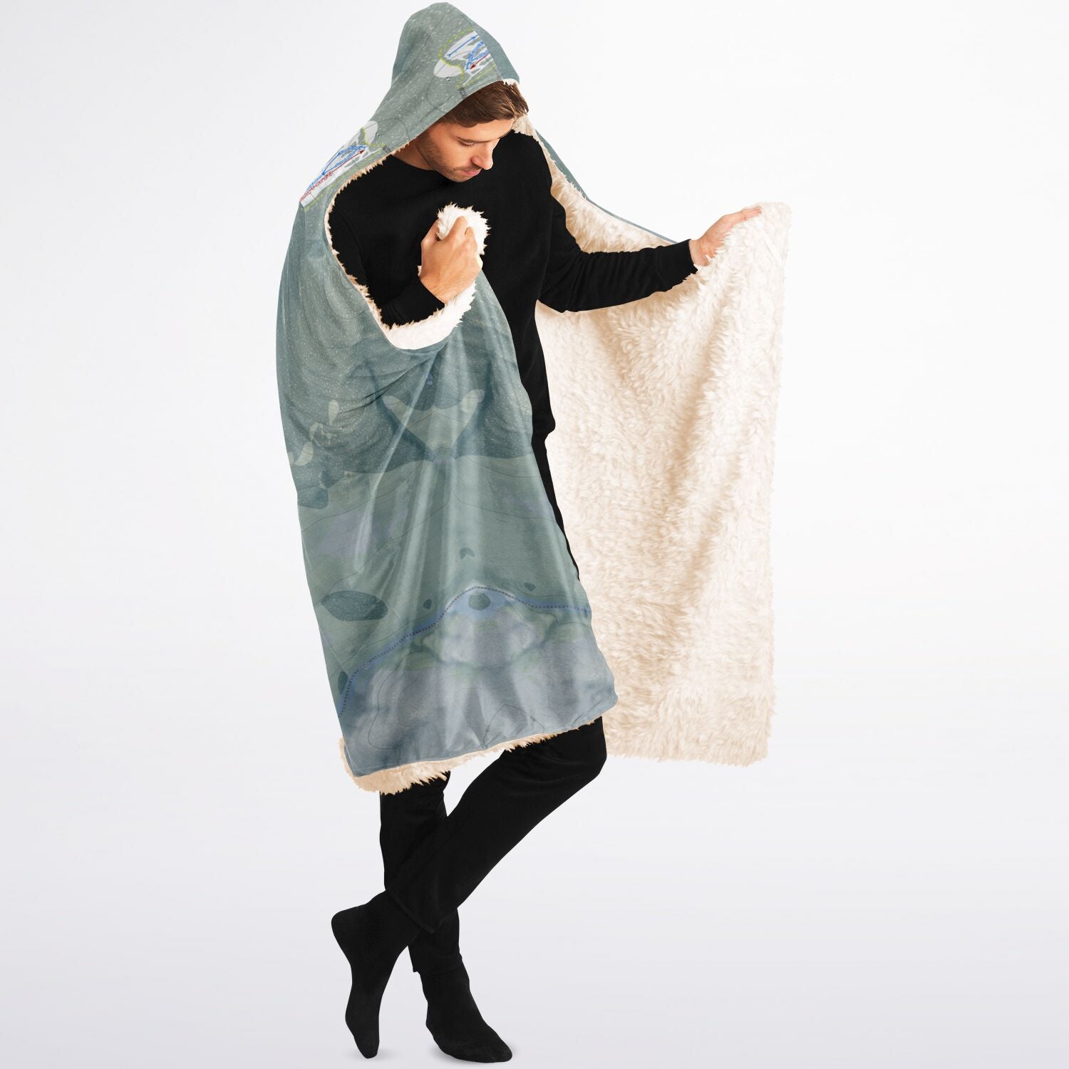 Waterville Valley, New Hampshire Ski Trail Map - Adult Hooded Blanket - Powderaddicts