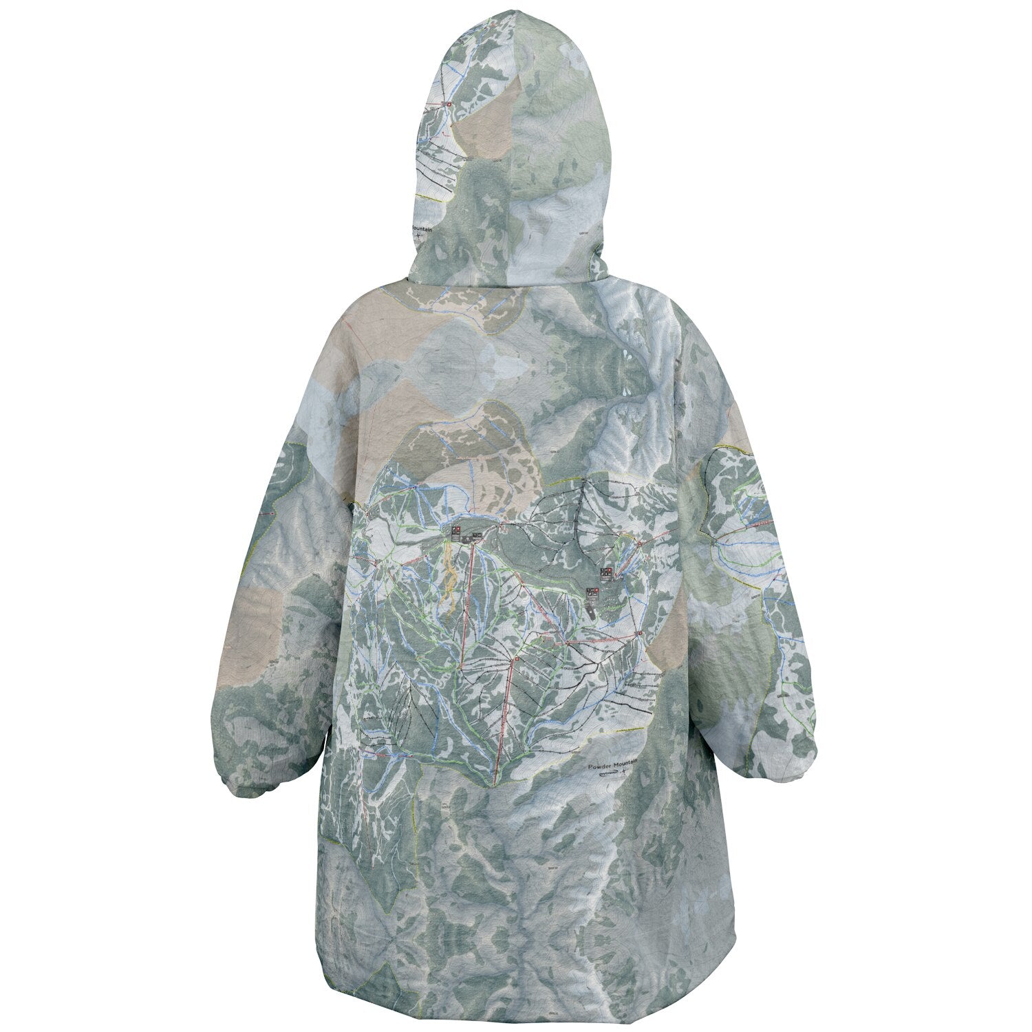 Powder Mountain, Utah Ski Resort Map Youth Reversible Snug Hoodie