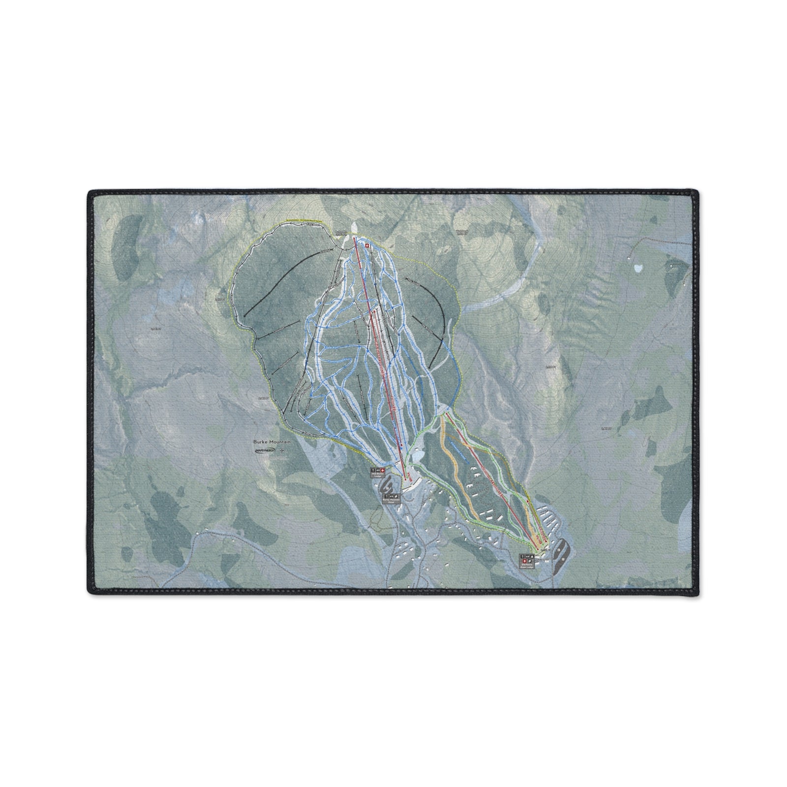 Burke Mountain, Vermont Ski Resort Map Heavy Duty Floor Mat