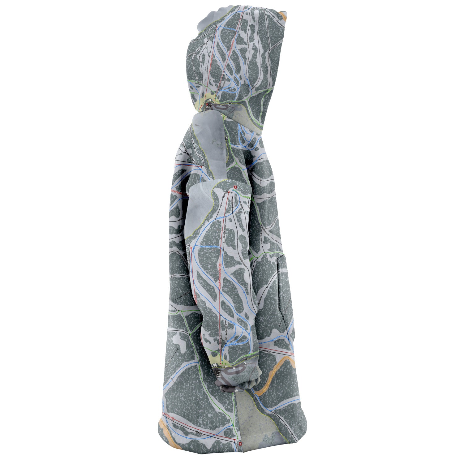 Beaver Mountain, Utah Ski Trail Map - Snug Hoodie