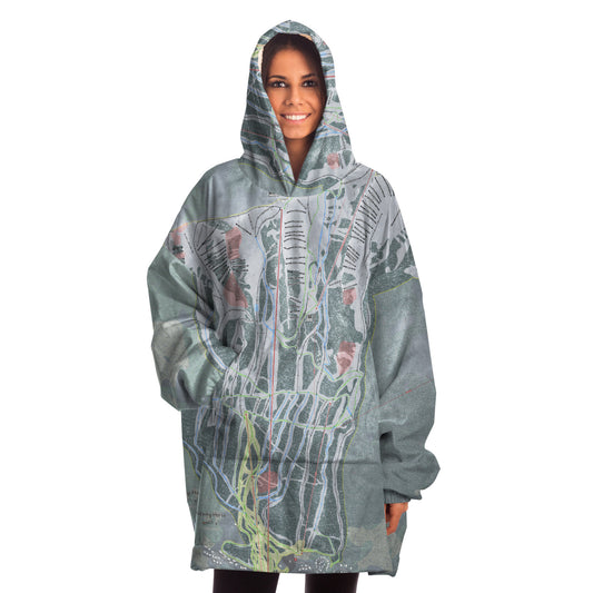 Kicking Horse, British Columbia Ski Trail Map - Snug Hoodie - Powderaddicts