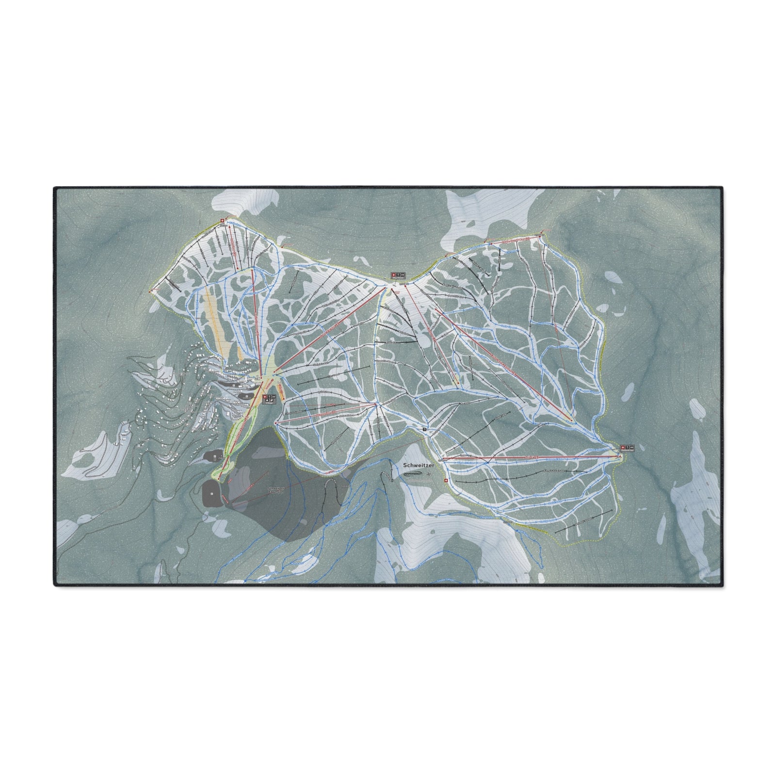 Schweitzer, Idaho Ski Resort Map Heavy Duty Floor Mat