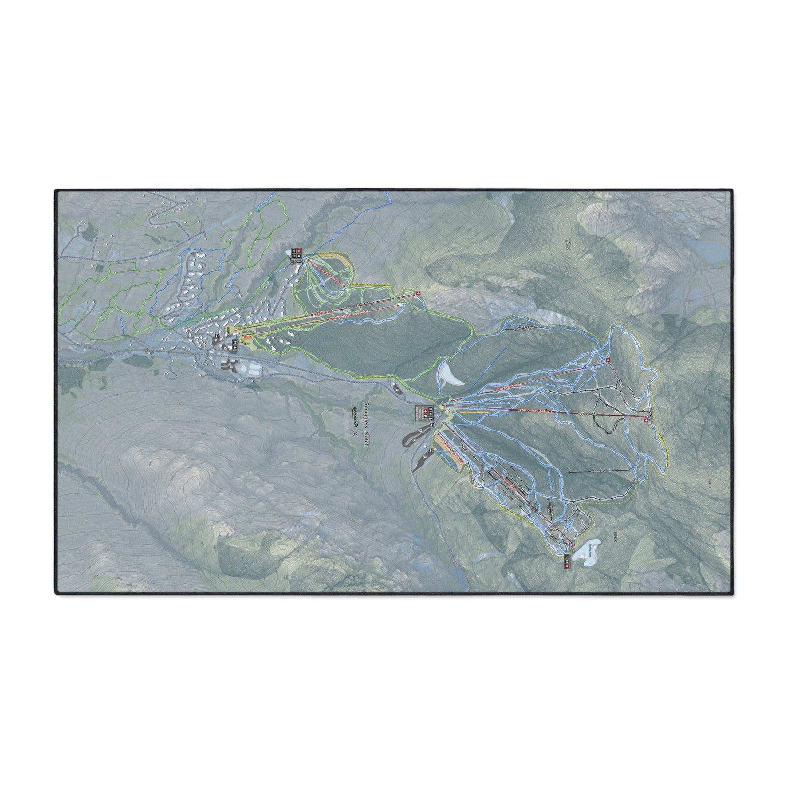 Smugglers Notch, Vermont Ski Resort Map Heavy Duty Floor Mat