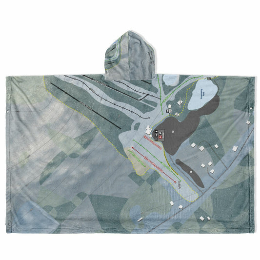 Royal Mountain, New York Ski Resort Map Flannel Blanket Poncho