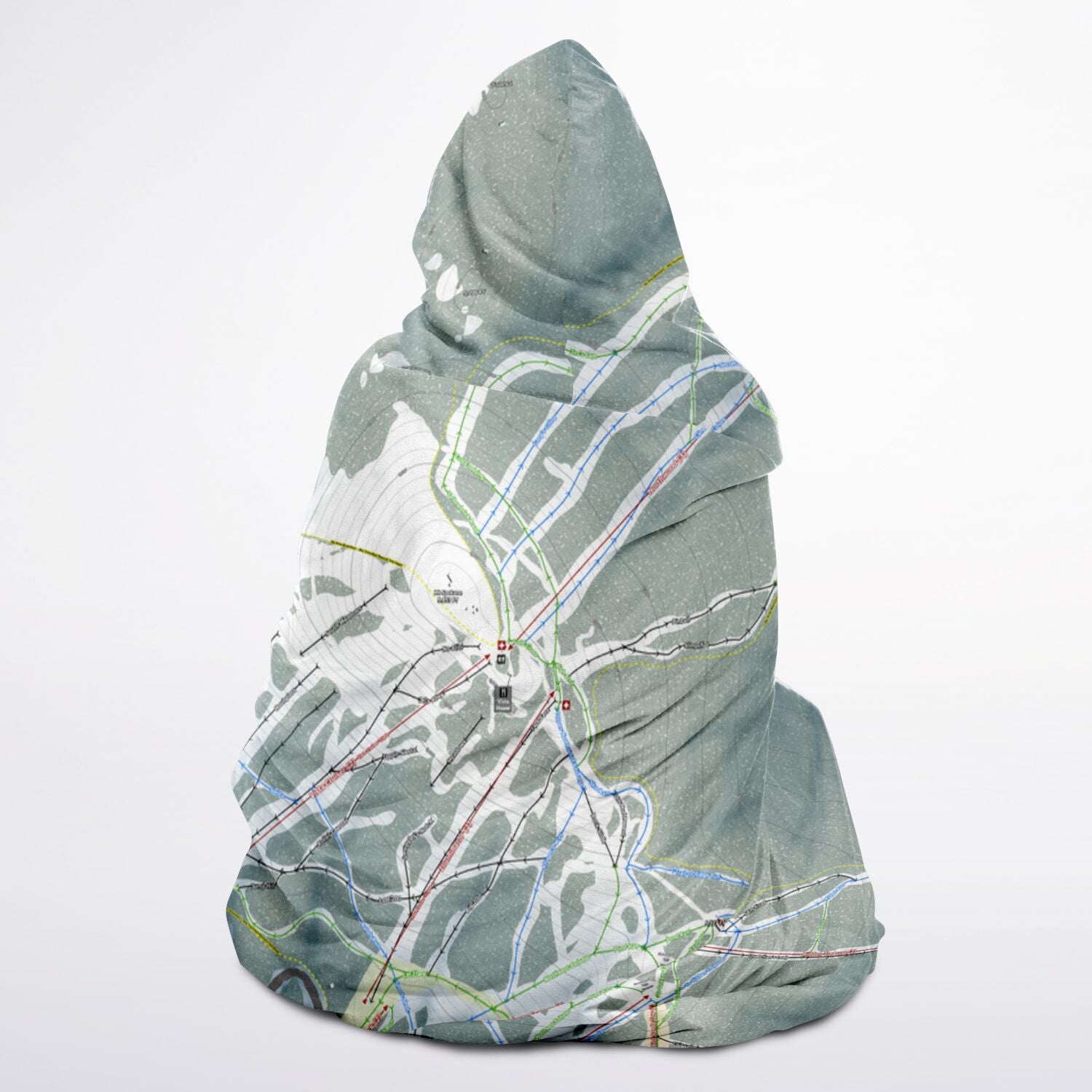 Mt. Spokane, Washington Ski Trail Map - Adult Hooded Blanket