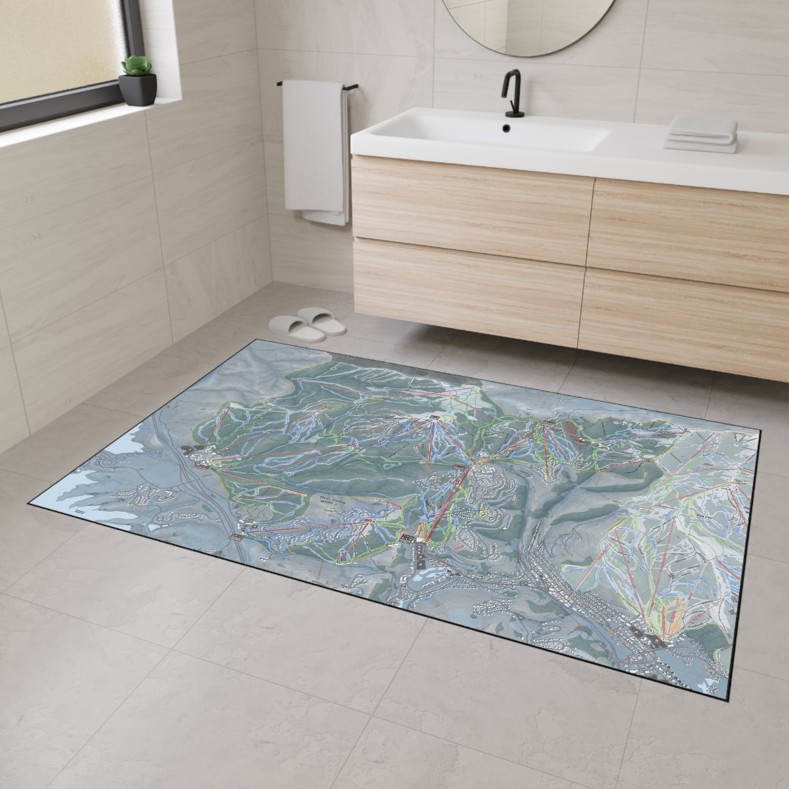 Deer Valley, Utah Ski Resort Map Heavy Duty Floor Mat