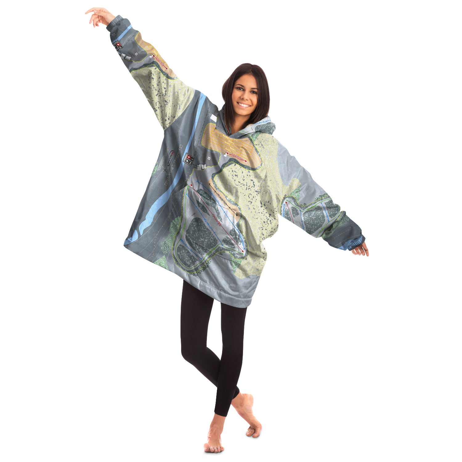 Kewaunee Winter Park, Wisconsin Ski Trail Map - Snug Hoodie