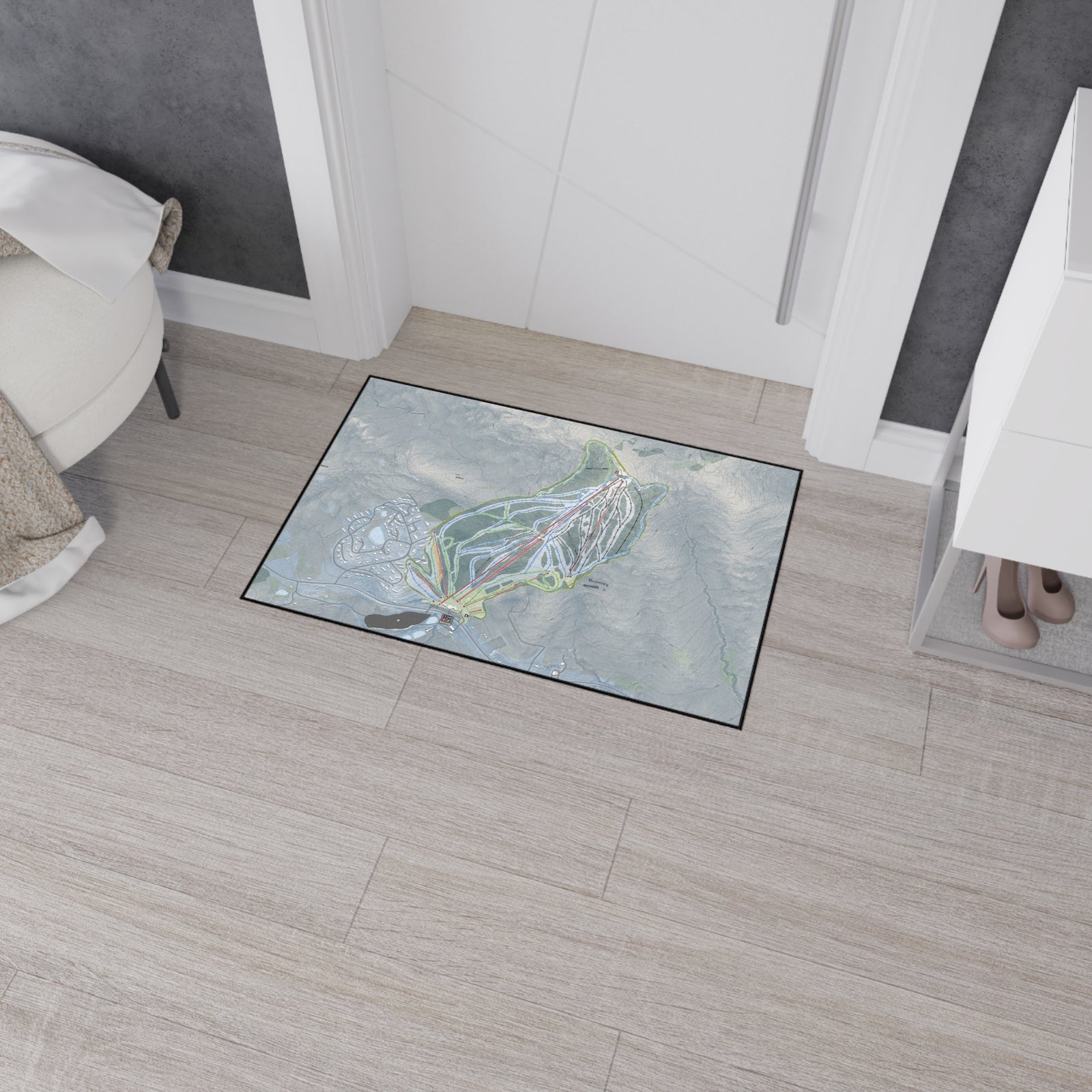 Bromley, Vermont Ski Resort Map Heavy Duty Floor Mat
