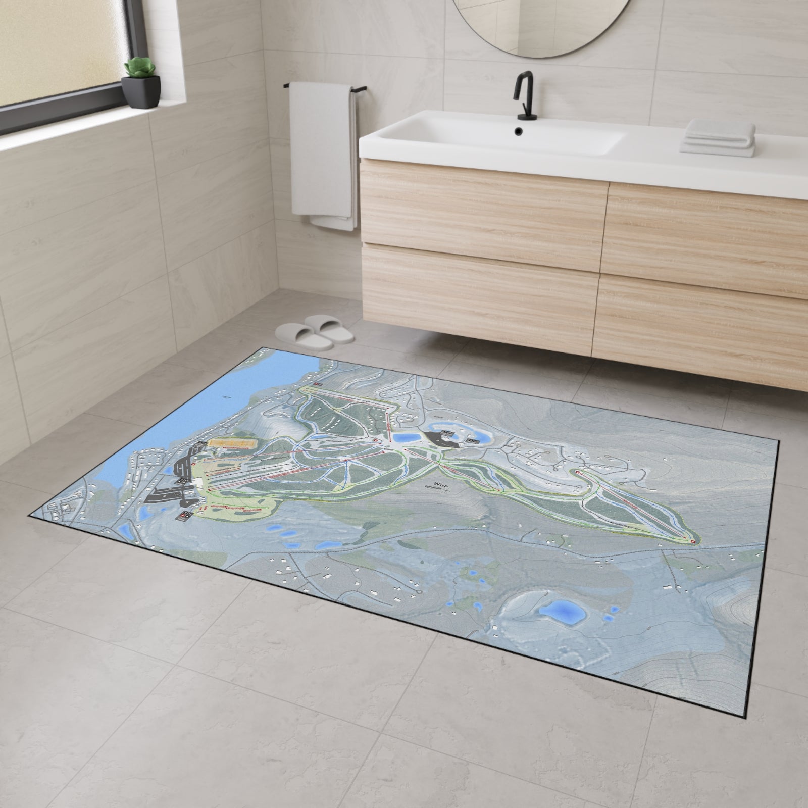 Wisp, Maryland Ski Resort Map Heavy Duty Floor Mat