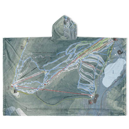 Cannon Mountain, New Hampshire Ski Resort Map Flannel Blanket Poncho