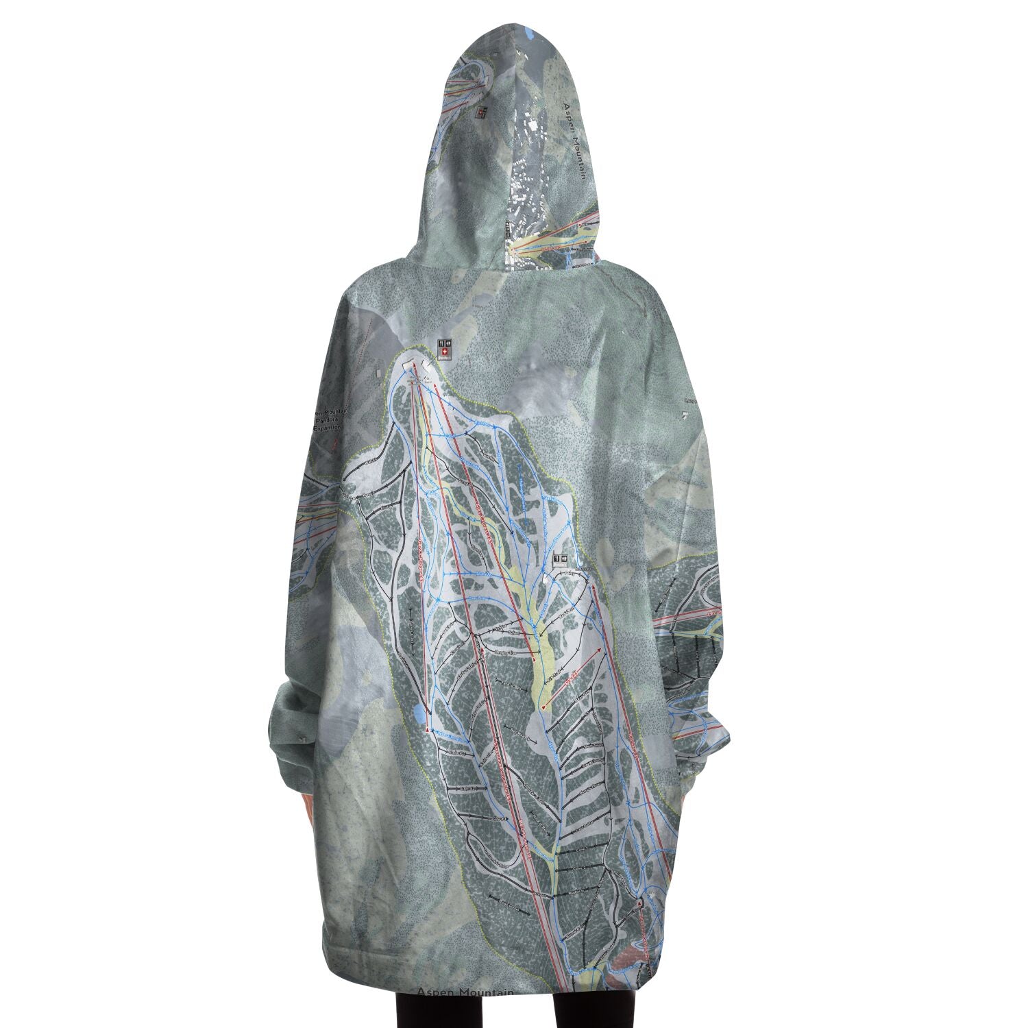 Aspen Mountain, Colorado Ski Trail Map - Snug Hoodie
