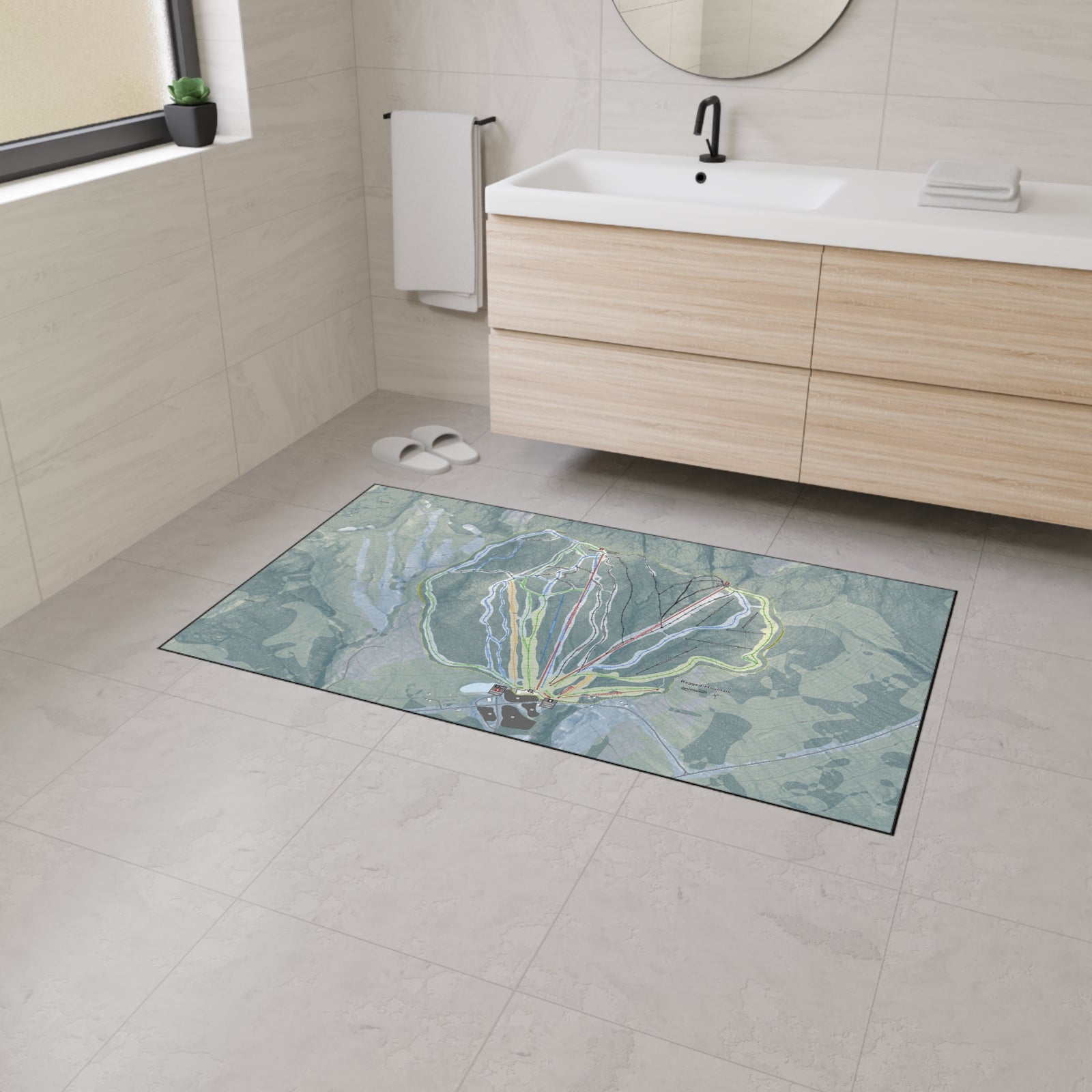 Ragged Mountain, New Hampshire Ski Resort Map Heavy Duty Floor Mat