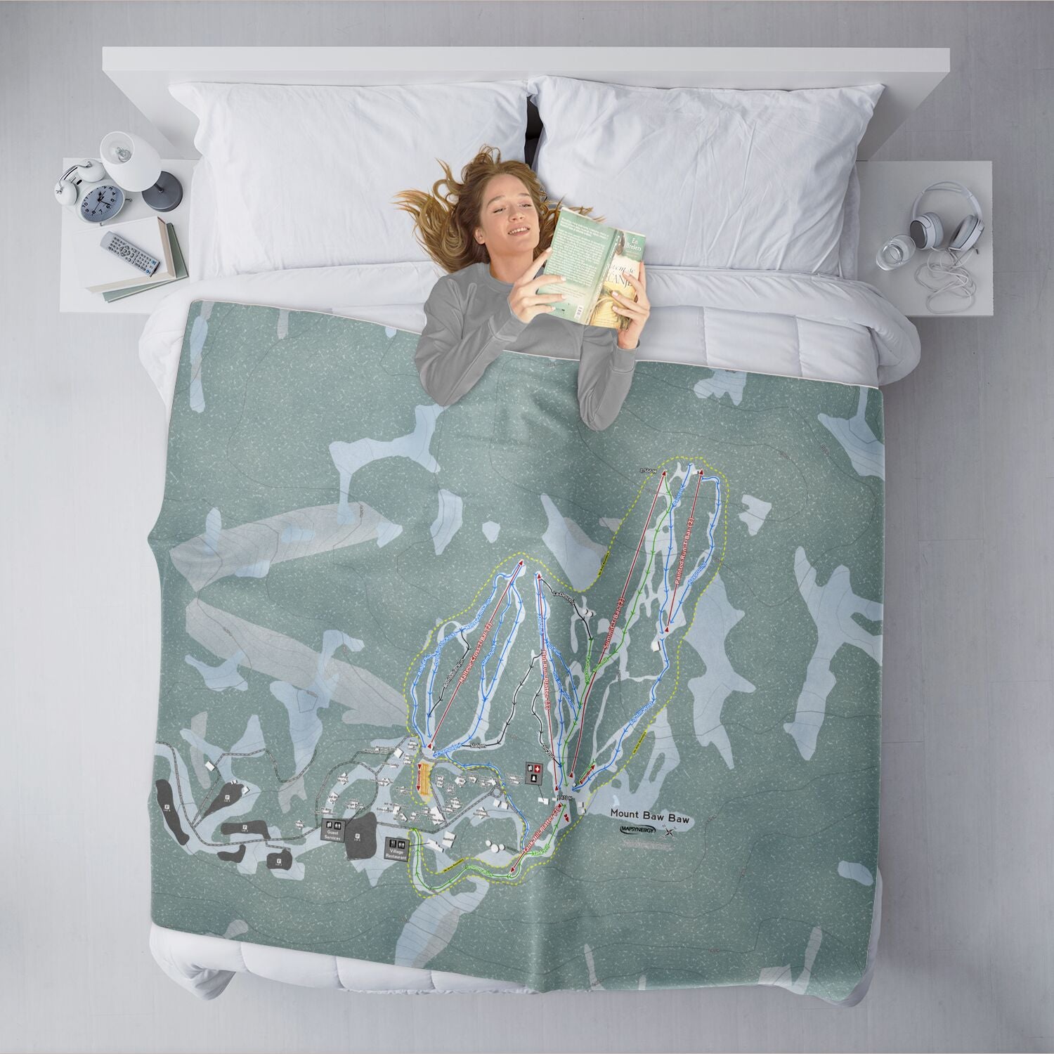 Mount Baw Baw, Australia Ski Resort Map XL Blanket