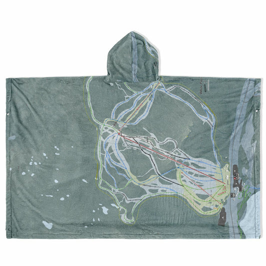 White Pass, Washington Ski Resort Map Flannel Blanket Poncho