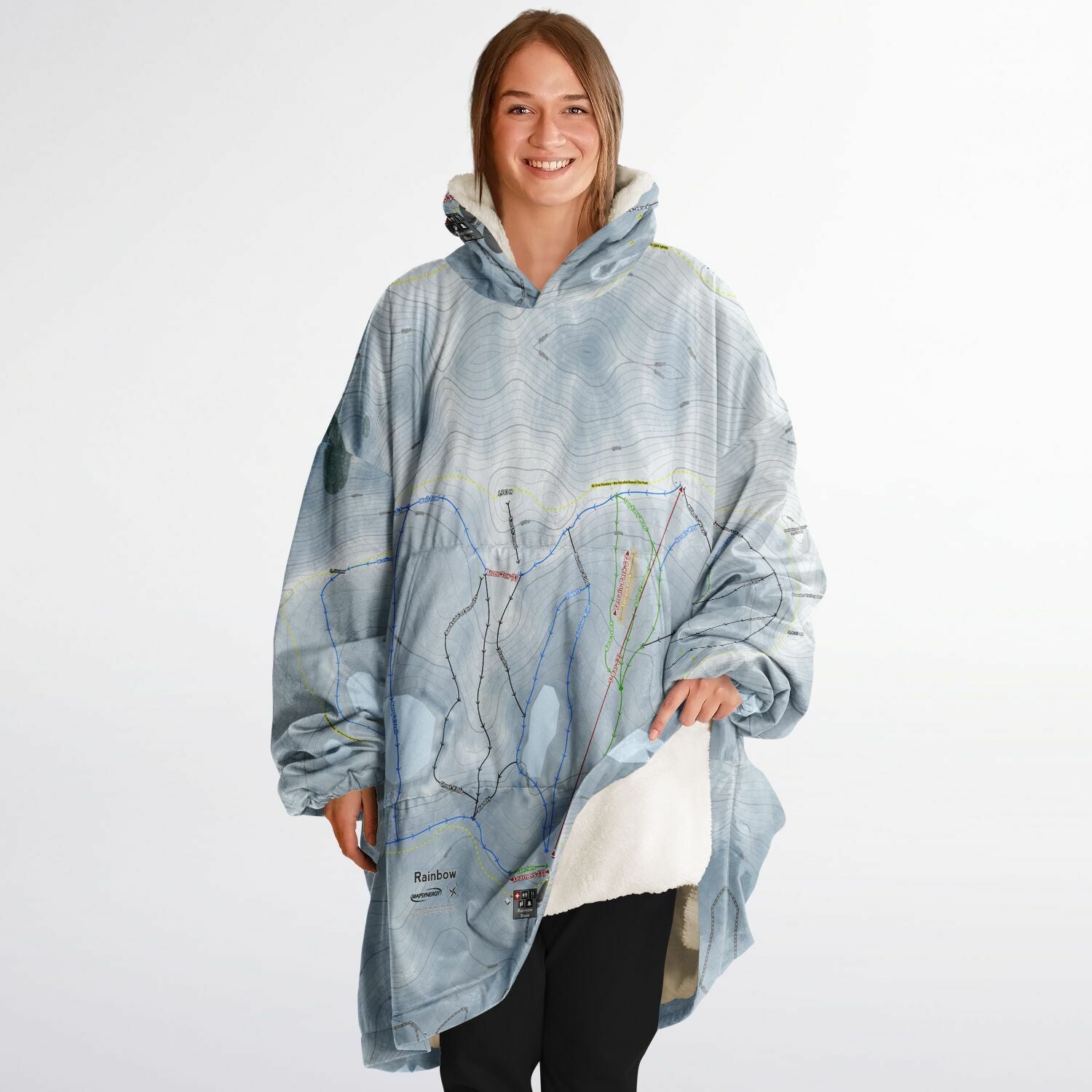 Rainbow, New Zealand Ski Trail Map - Snug Hoodie