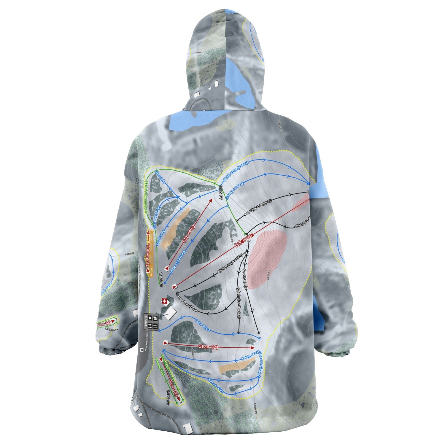 Buena Vista, Minnesota Ski Trail Map Snug Hoodie