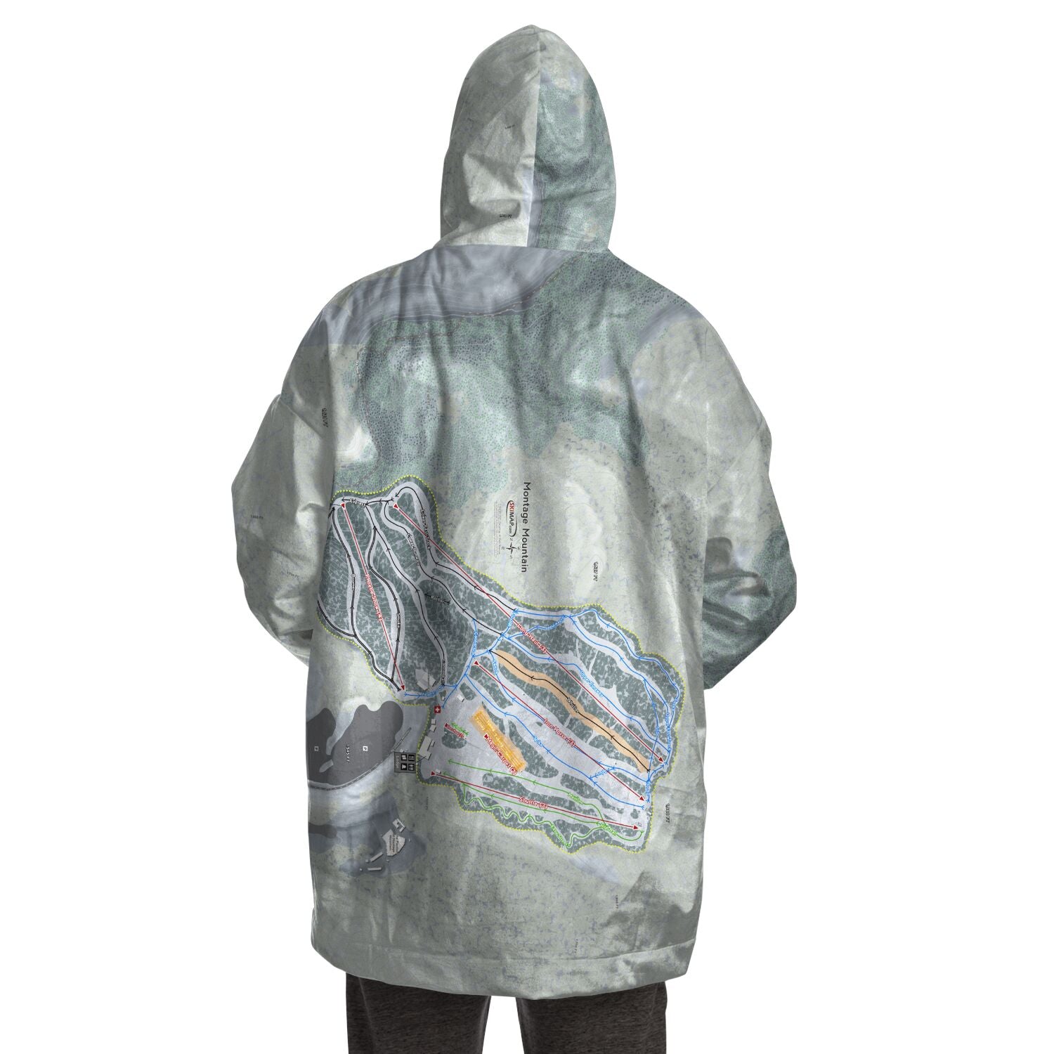 Montage Mountain, Pennsylvania Ski Trail Map Snug Hoodie